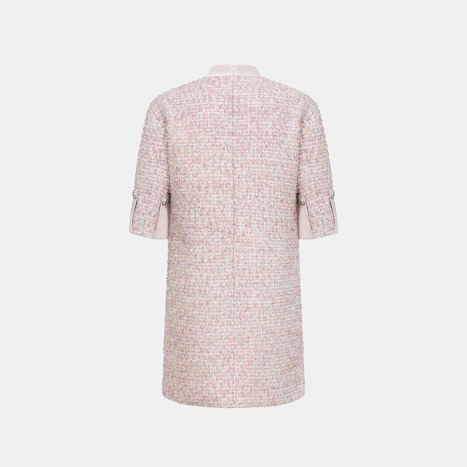 "Chelsea Tea Time" tweed faux two-piece dress—Sparkle. 