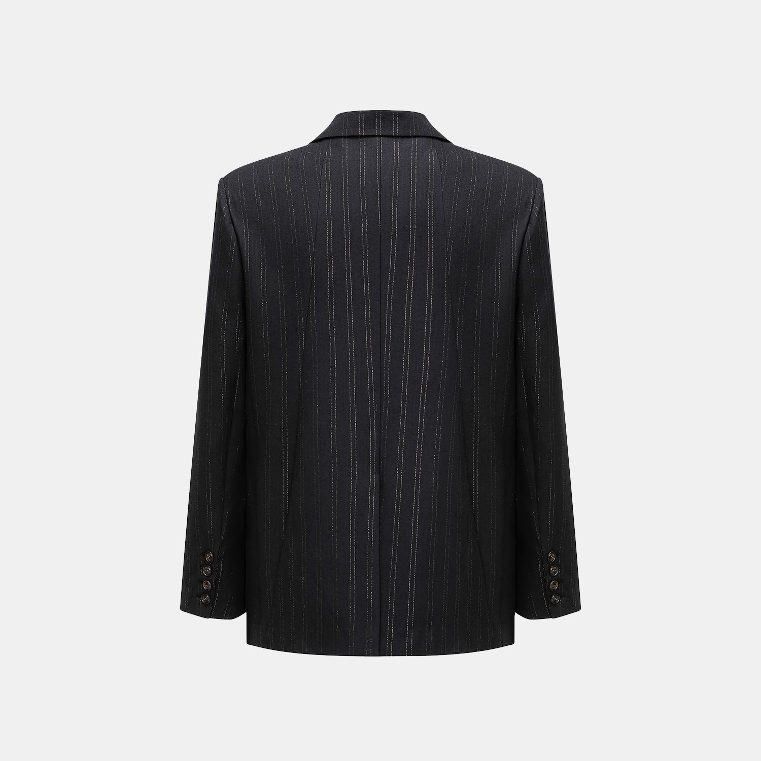 "Speak Sleek." 義大利織金工藝直條oversized西裝外套—Indigo