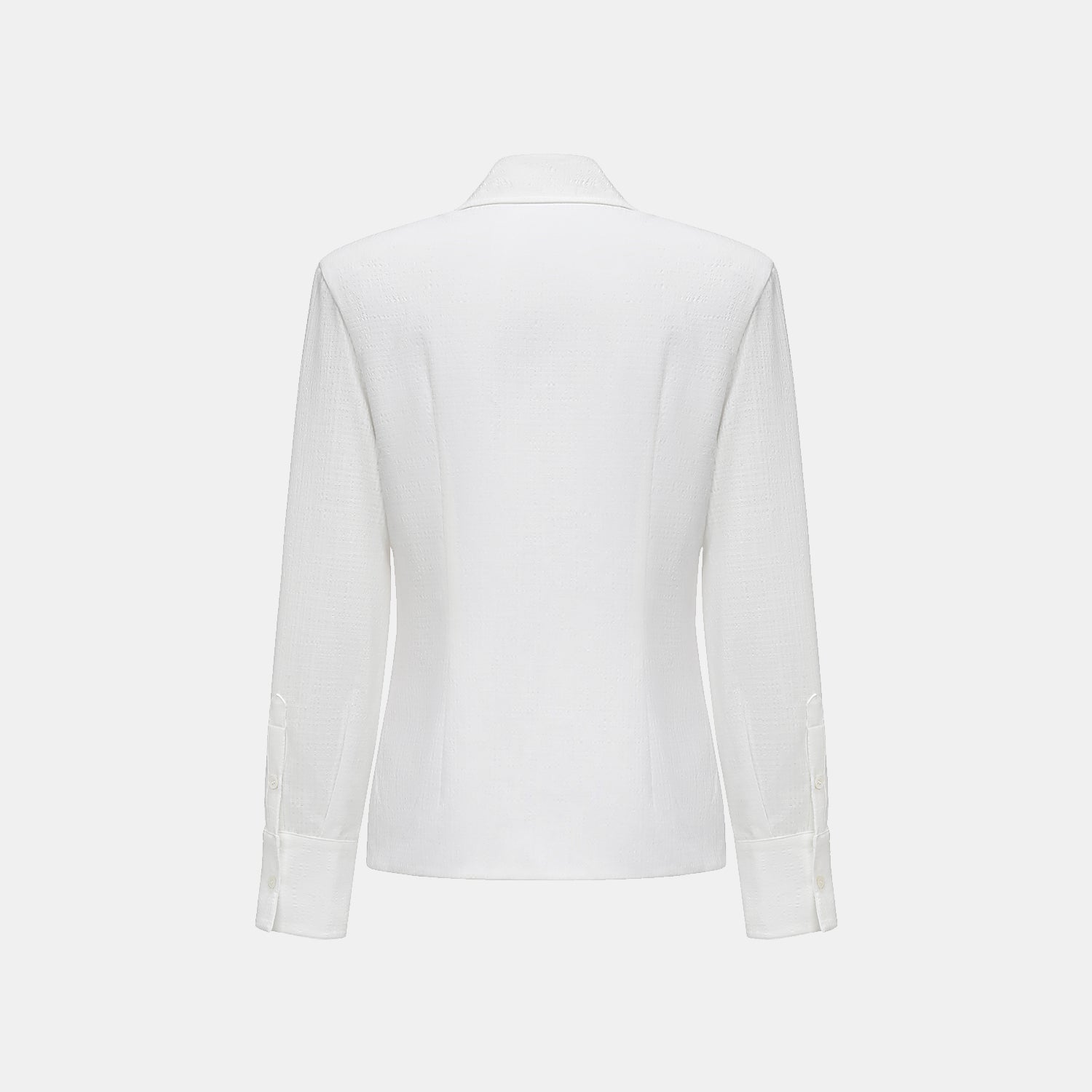 “Easy go Chic” 華夫格墊肩襯衫/短褲套裝—白