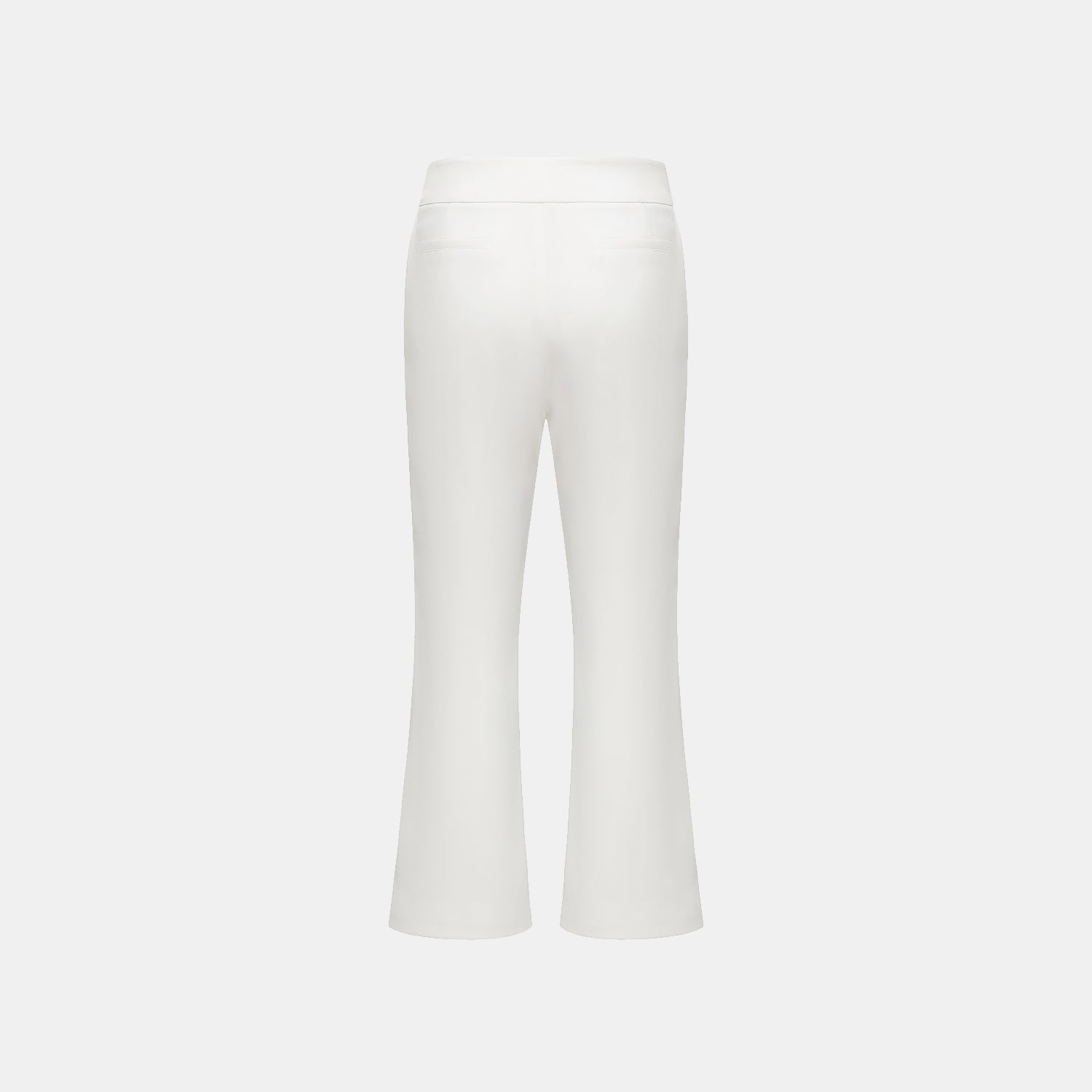 “Autumn Diary ” 珍珠醋酸緞九分喇叭褲 — 白色