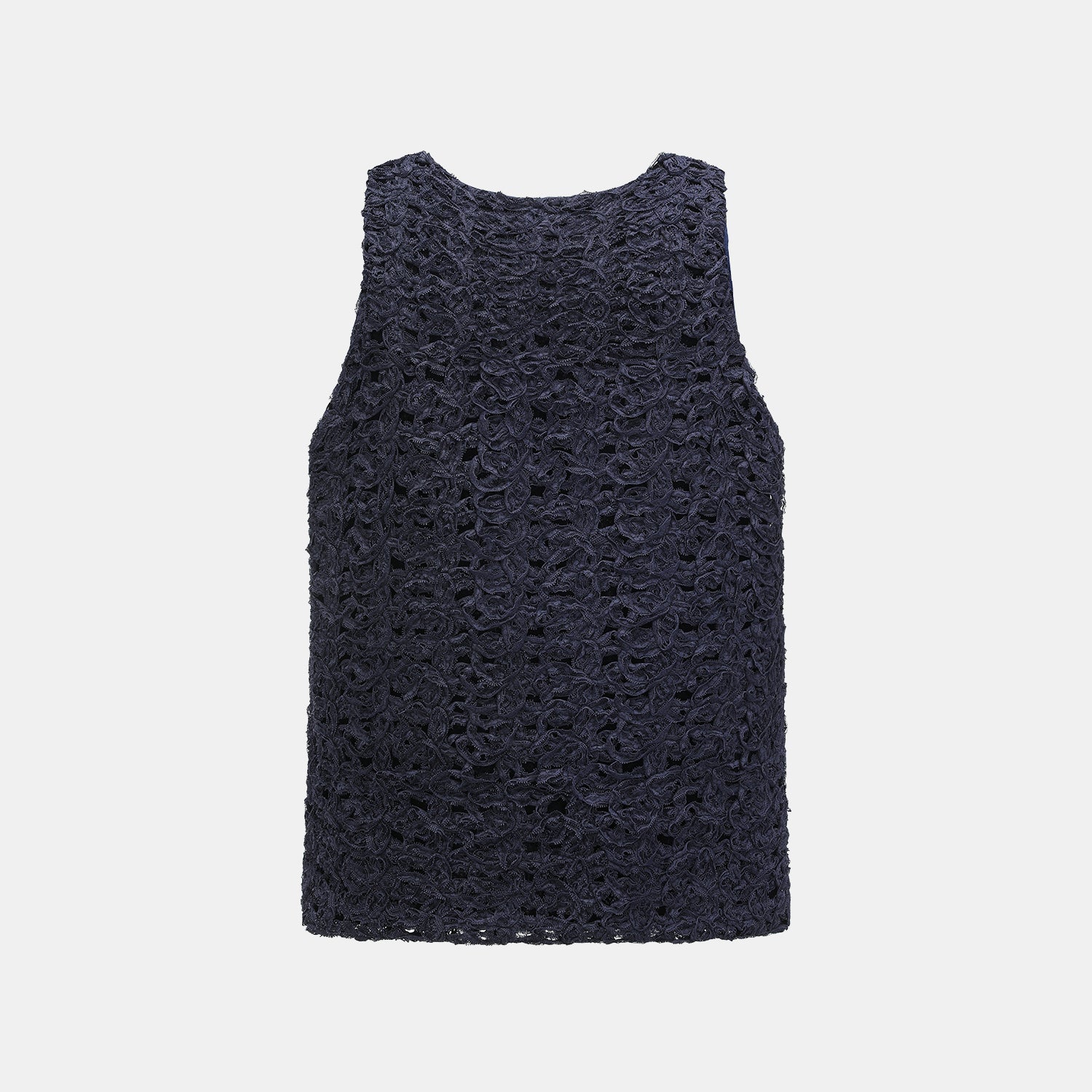 “Sloane Ave."繞畫織藝鏤花蕾絲背心—Indigo Ballad布爾藍調