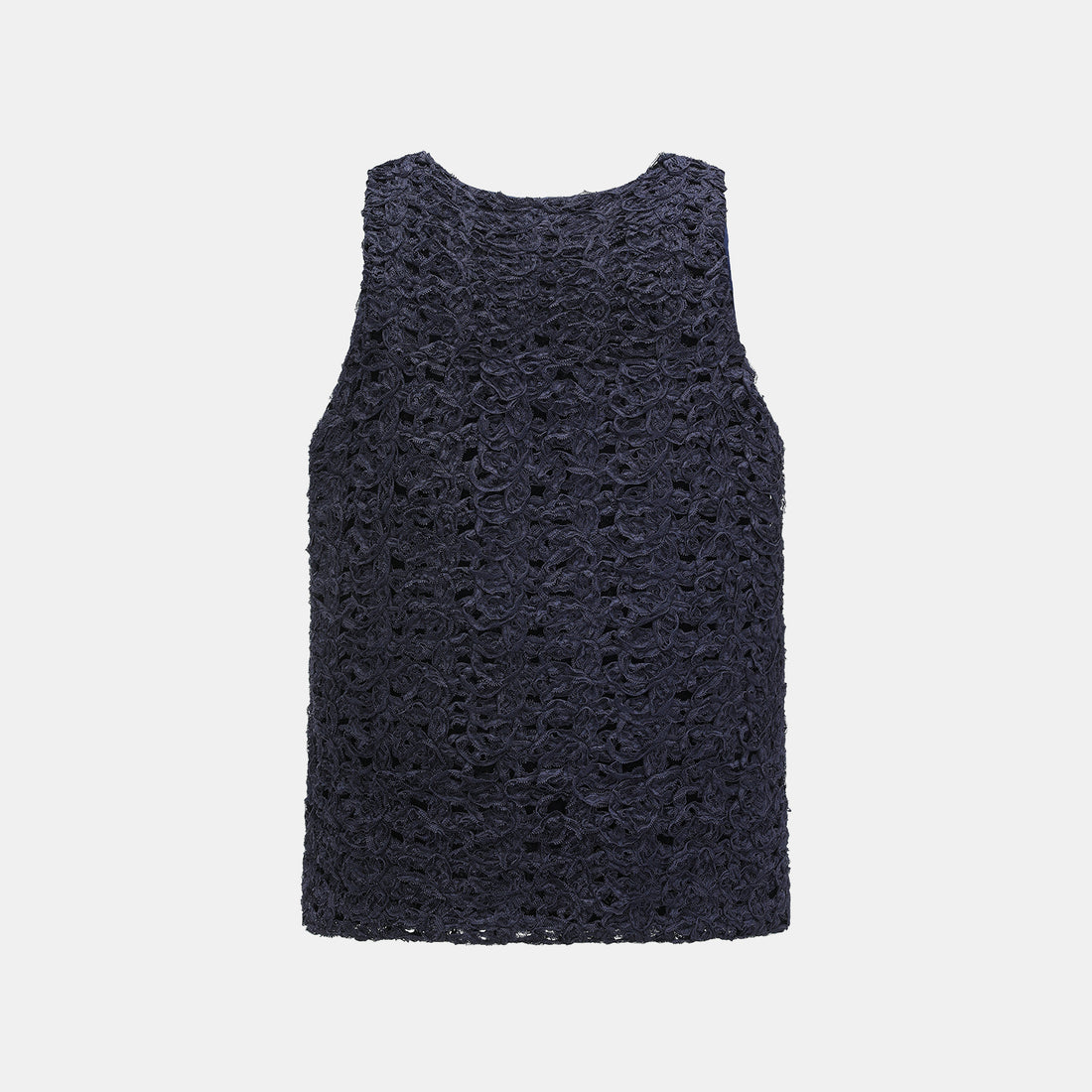 “Sloane Ave."繞畫織藝鏤花蕾絲背心—Indigo Ballad布爾藍調