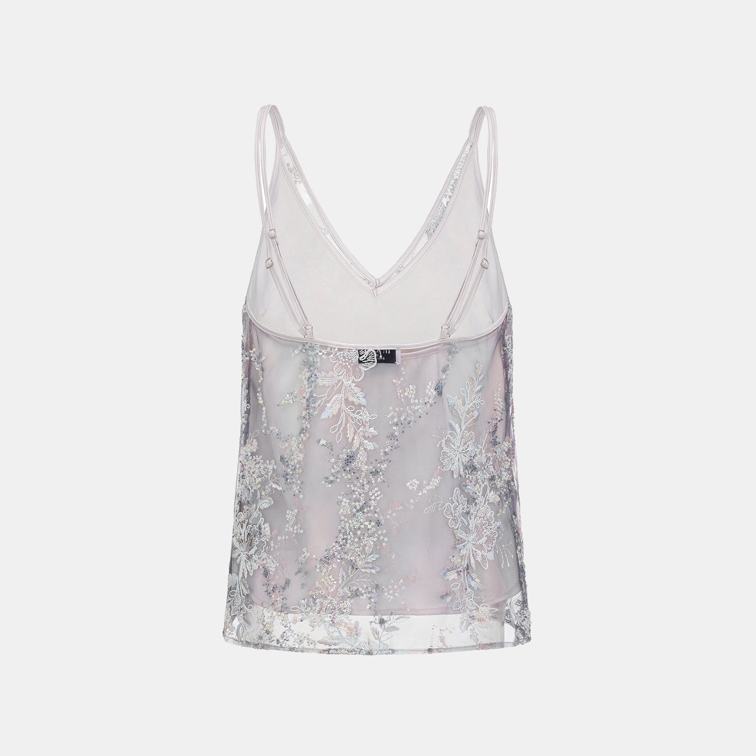 "Imperial Garden Teatime"緞染繡霞奢華珠繡蕾絲輕國風細肩帶背心—Nocturne Bloom凝夜浮香