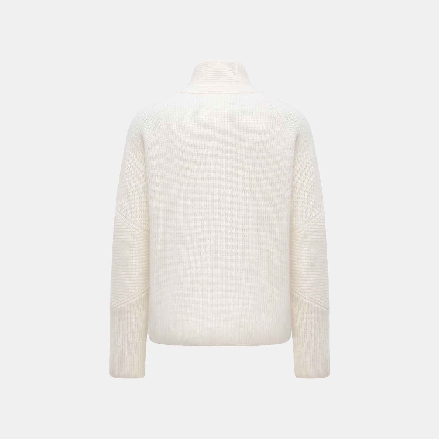 “Winter Diary” 100% Cashmere 高領拼接造型外套—Milk