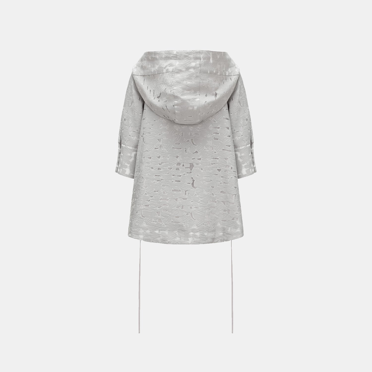 “春遊”提花連帽拉繩上衣—銀湖