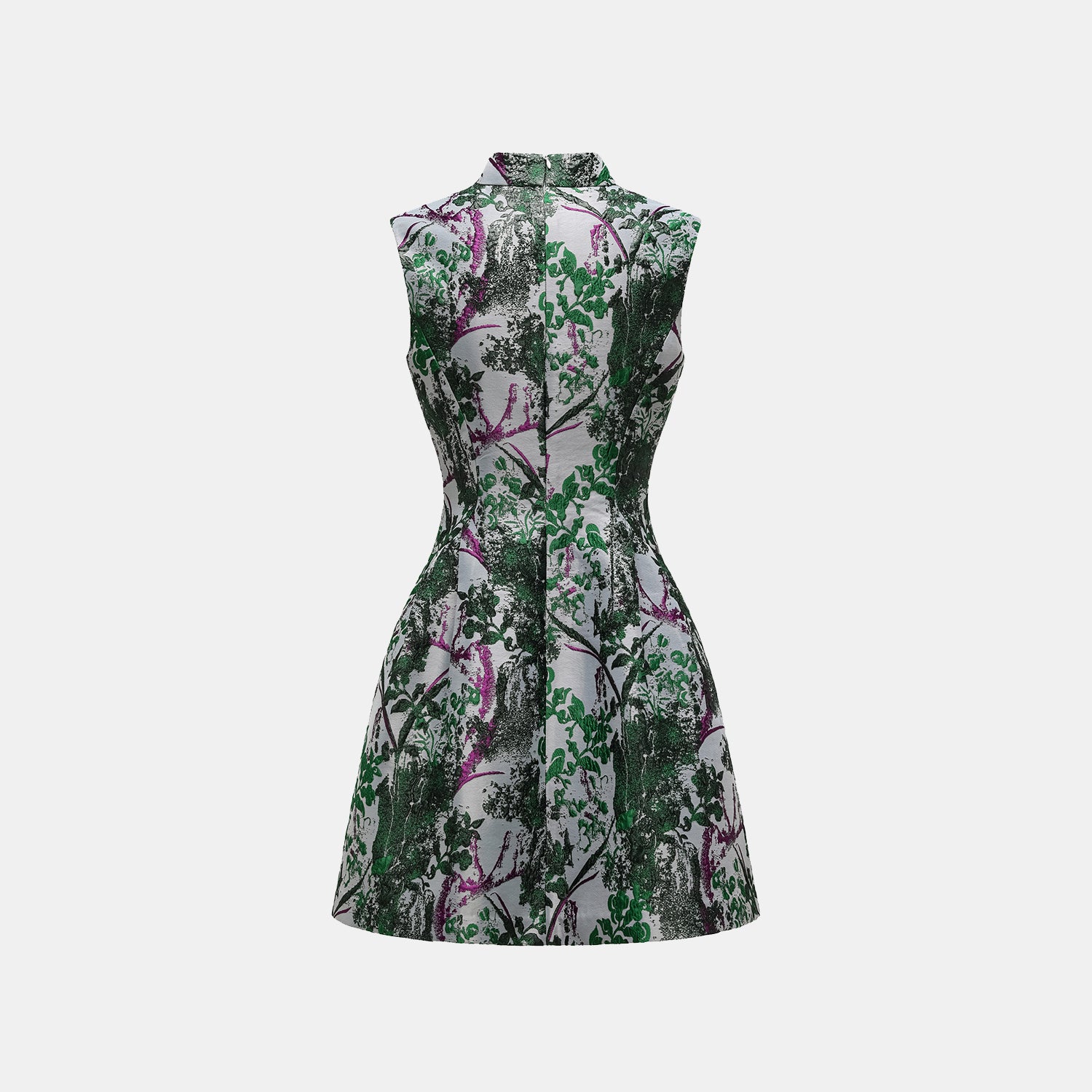 "Imperial Garden Gala" 義大利製提花面料新中式立裁輕國風短洋裝—碧影繁花