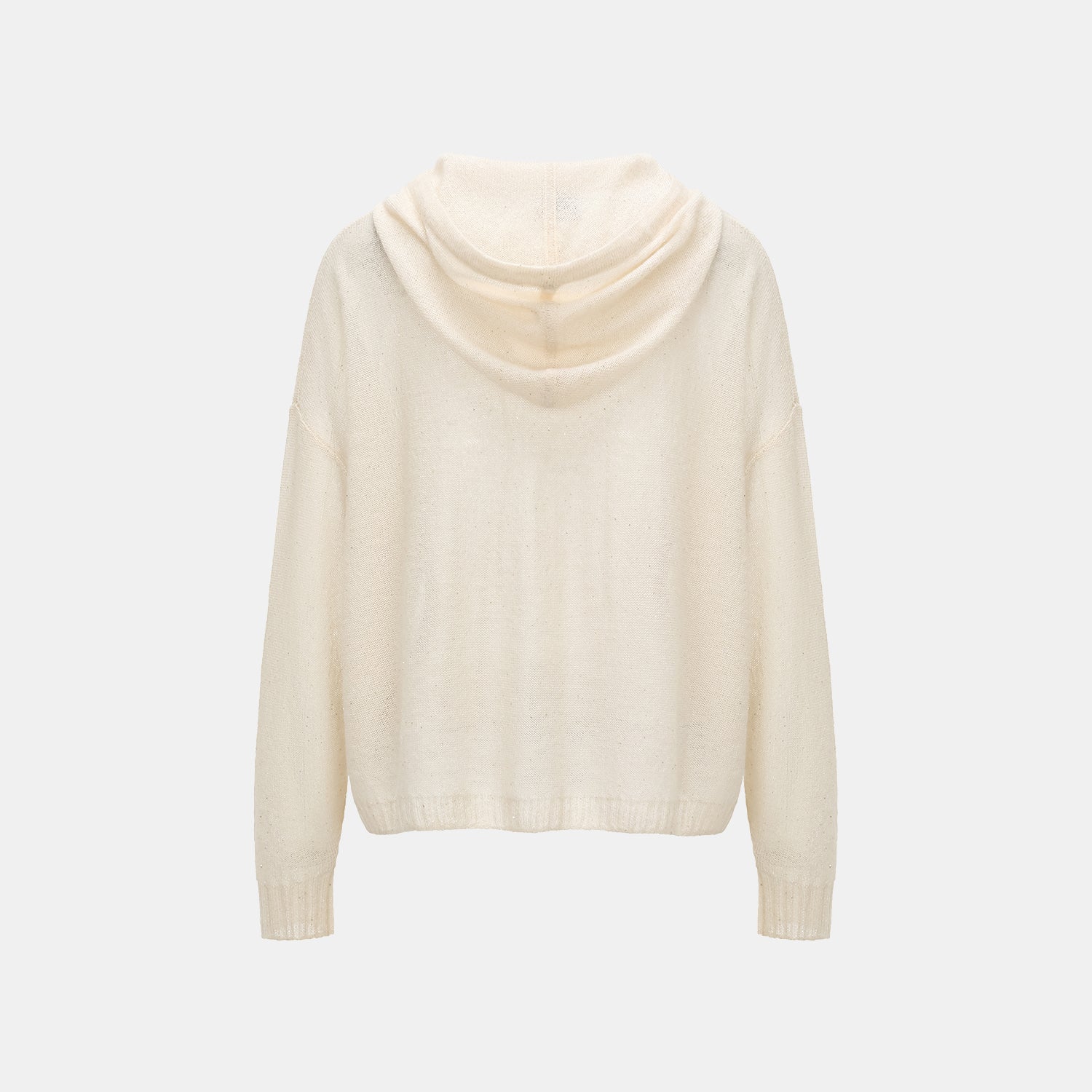 “Spring Diary." 真絲羊駝羊毛針織連帽上衣—Cream