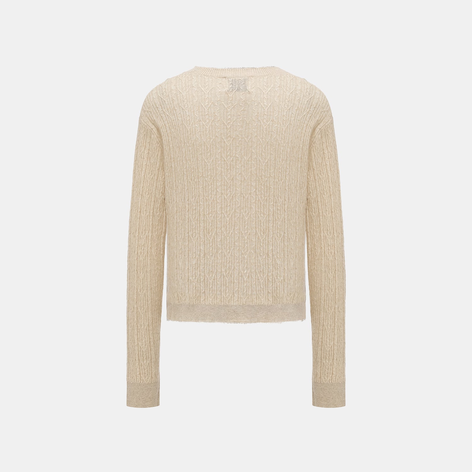 “Autumn Diary” 100% Cashmere羽絮葉脈紋銀織針織上衣—Golden Grain穗光