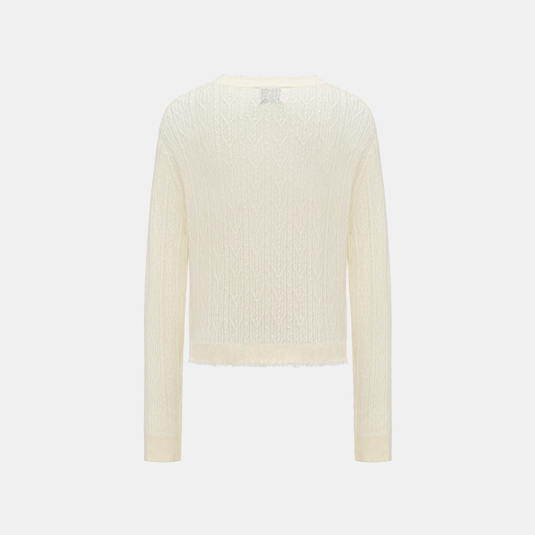 “Autumn Diary” 100% Cashmere羽絮葉脈紋銀織針織上衣—Snow Blossom雪綻