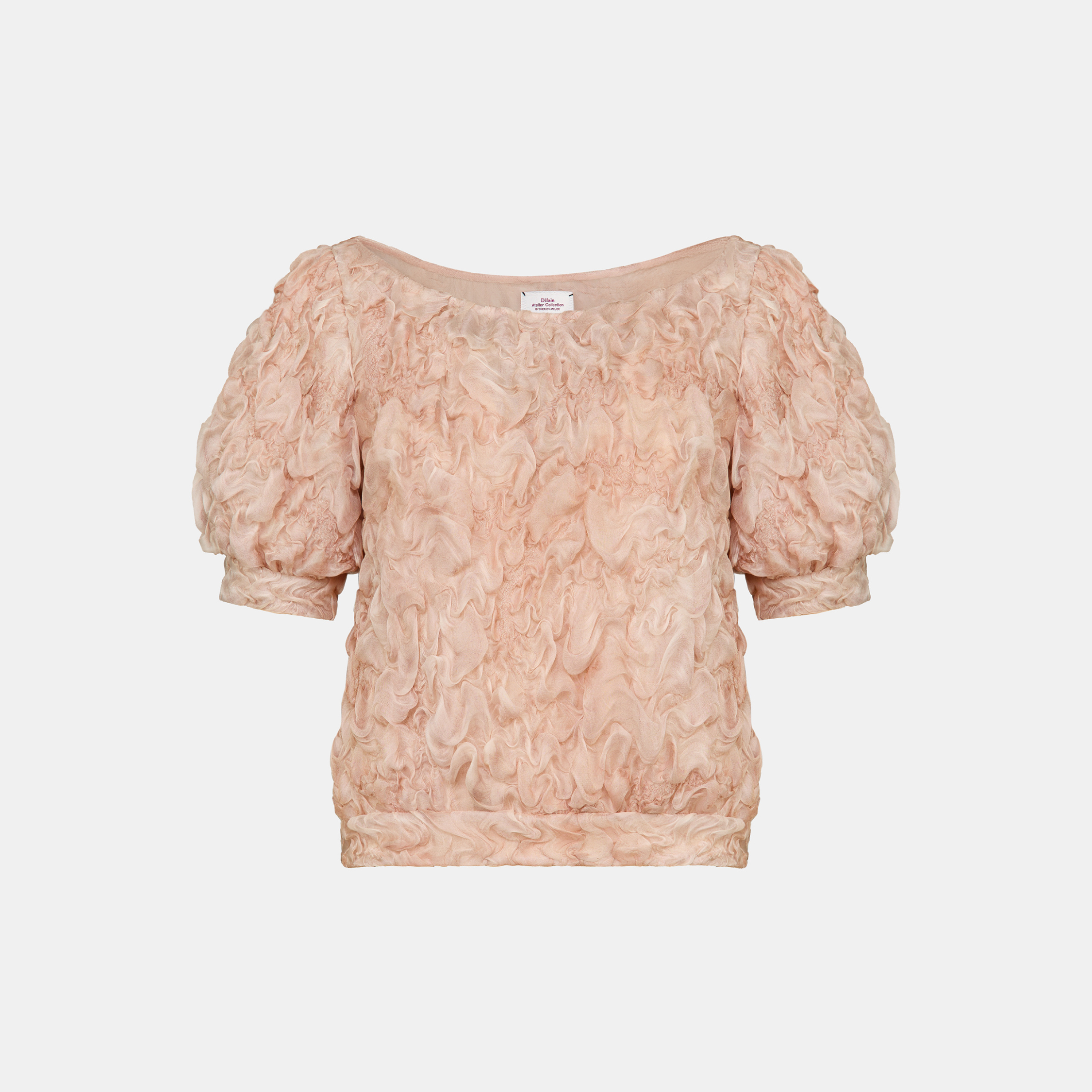 “Gallery Hours ” 義大利真絲立體藝術面料上衣—Rose Dew胭花玫瑰