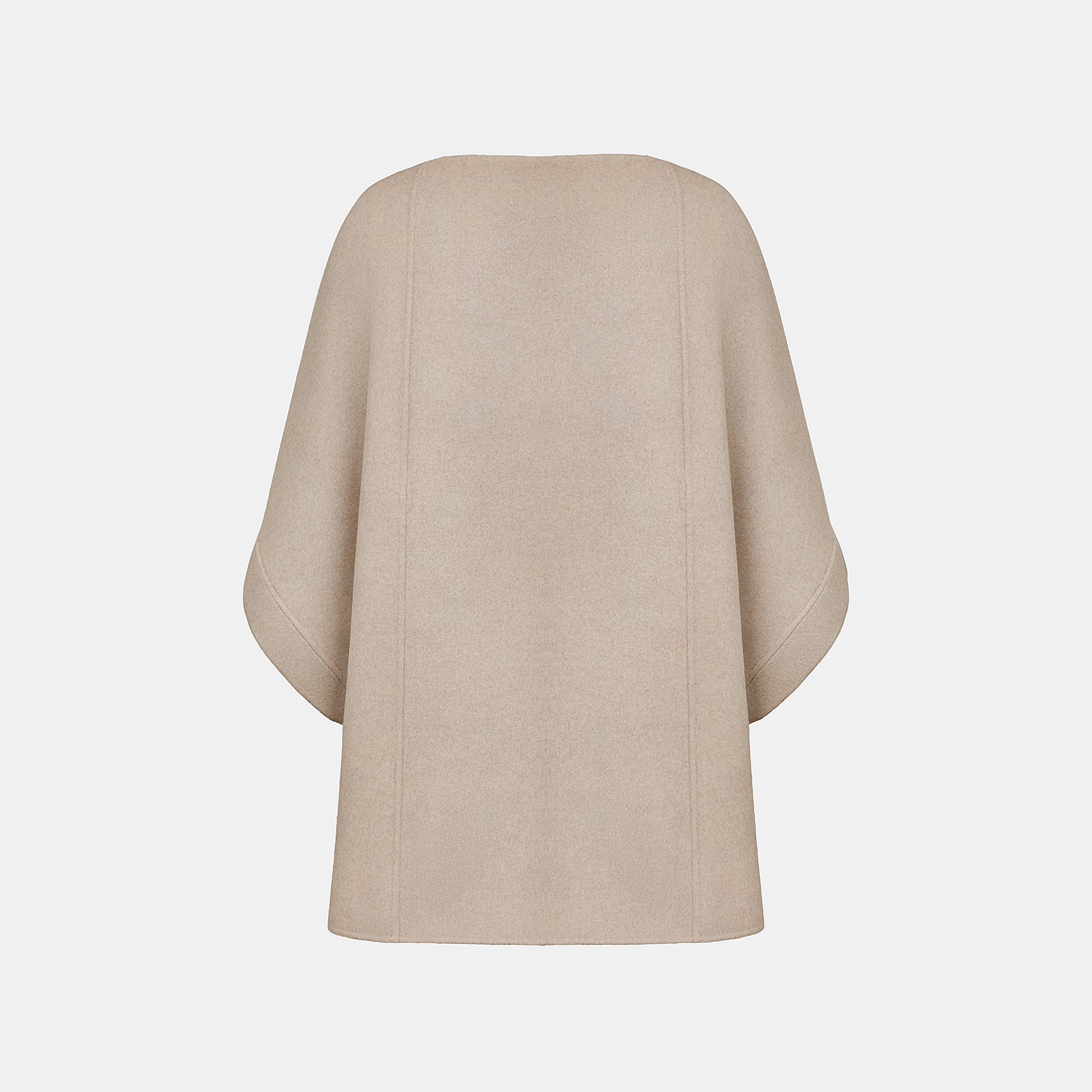 “Winter Diary”100%Cashmere雙面長絨工藝翻領斗篷外套—Warm Taupe暖砂絨夢