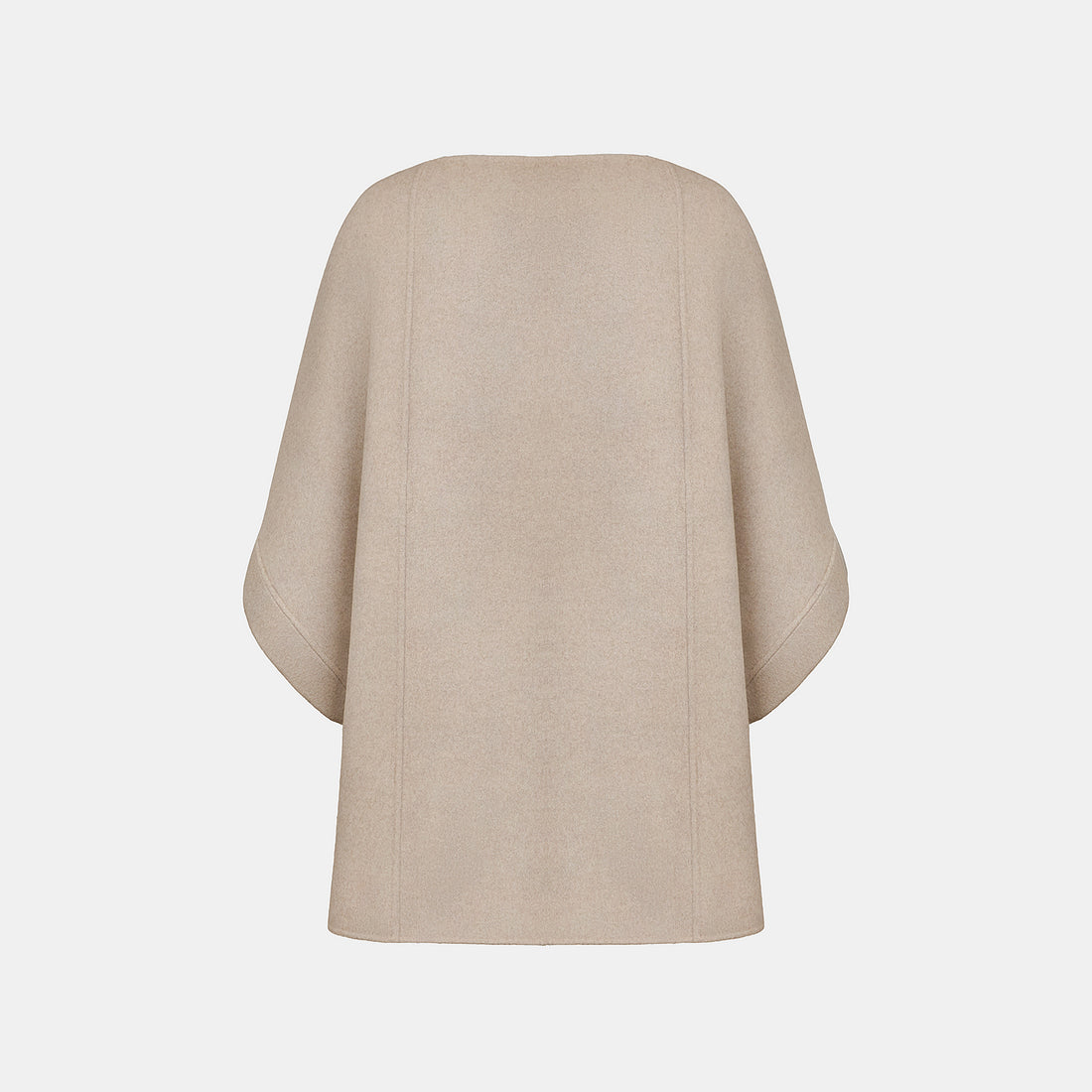 “Winter Diary”100%Cashmere雙面長絨工藝翻領斗篷外套—Warm Taupe暖砂絨夢