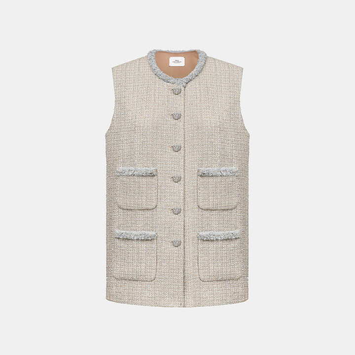 "Chelsea Citywalk." 義大利高級訂製鑽砂工藝花呢馬甲背心—Brilliant Diamond璀璨鑽石