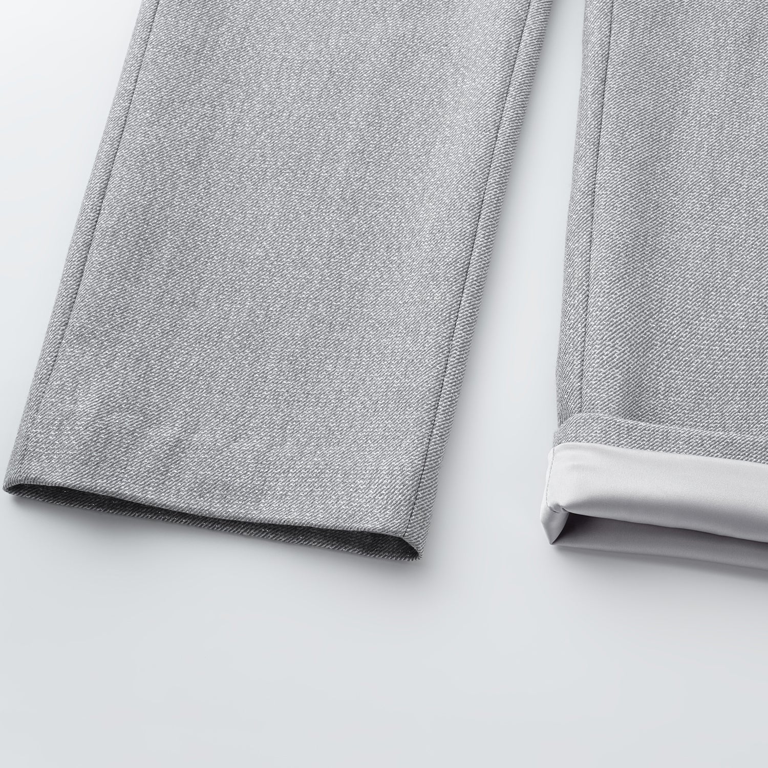 "Speak Sleek" 亞麻銀織工藝修身牛仔九分褲—Urban Argent 星瀾銀灰