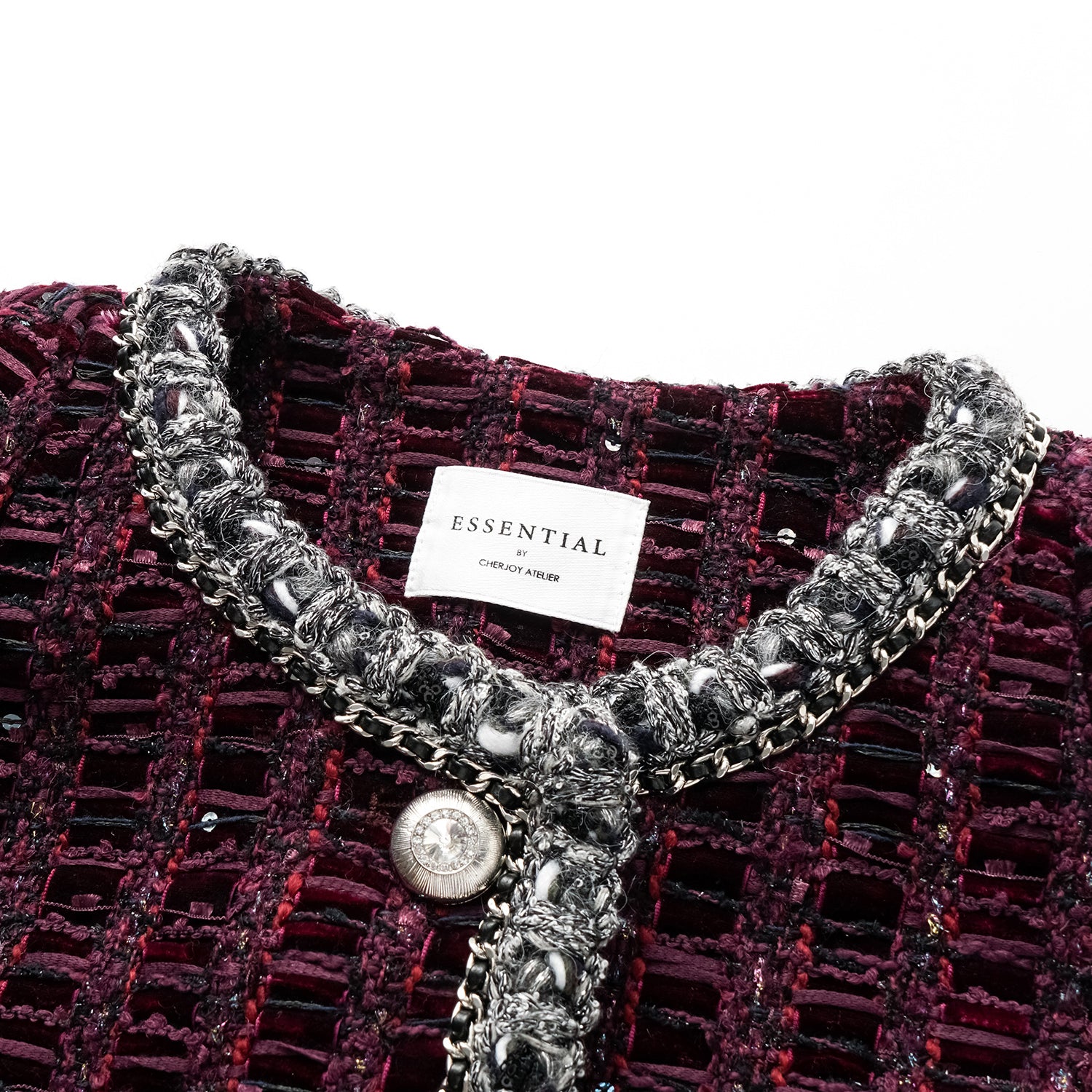 “Brunch at Ritz.” 中長款花呢外套—絲絨紫