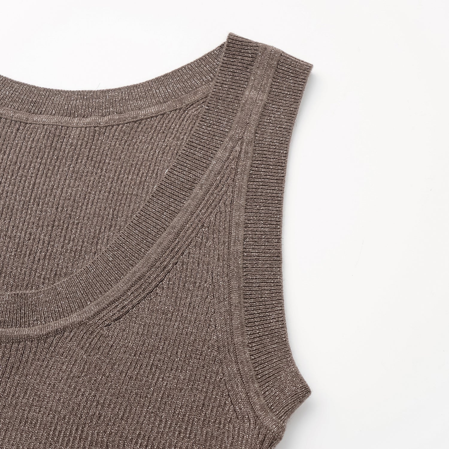 "Summer Diary" 涼感三醋酸喀什米爾針織背心—Mocca