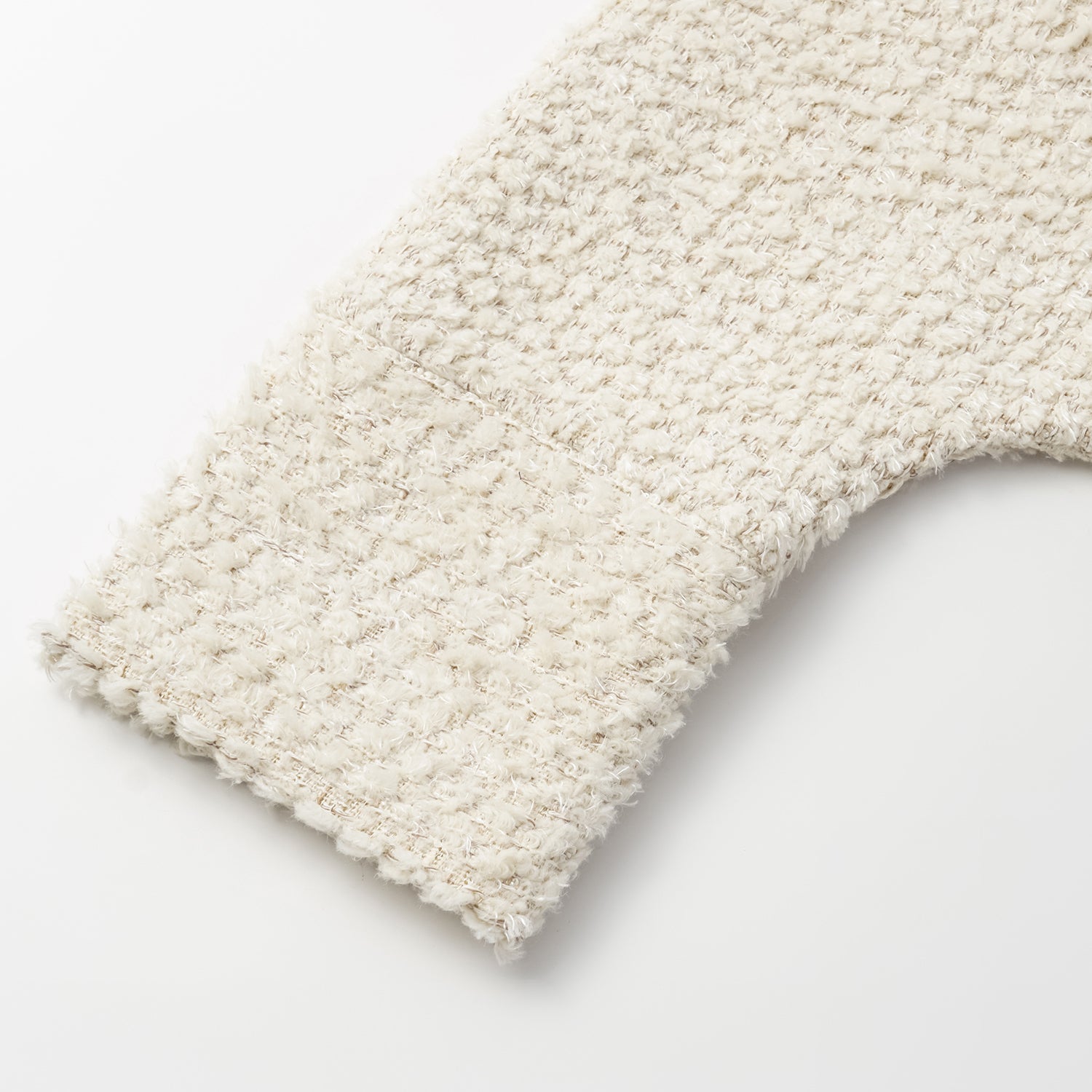 "Tokyo Hours" Tweed Cape Coat with Large Lapel - Cloud White 