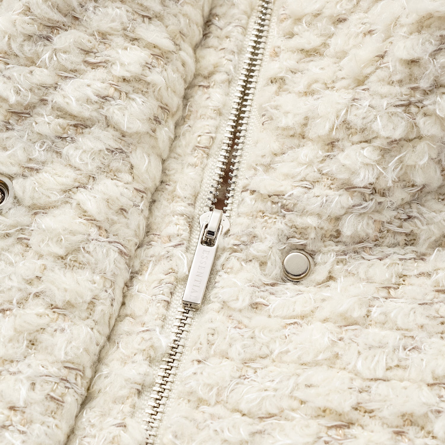 "Tokyo Hours" Tweed Cape Coat with Large Lapel - Cloud White 