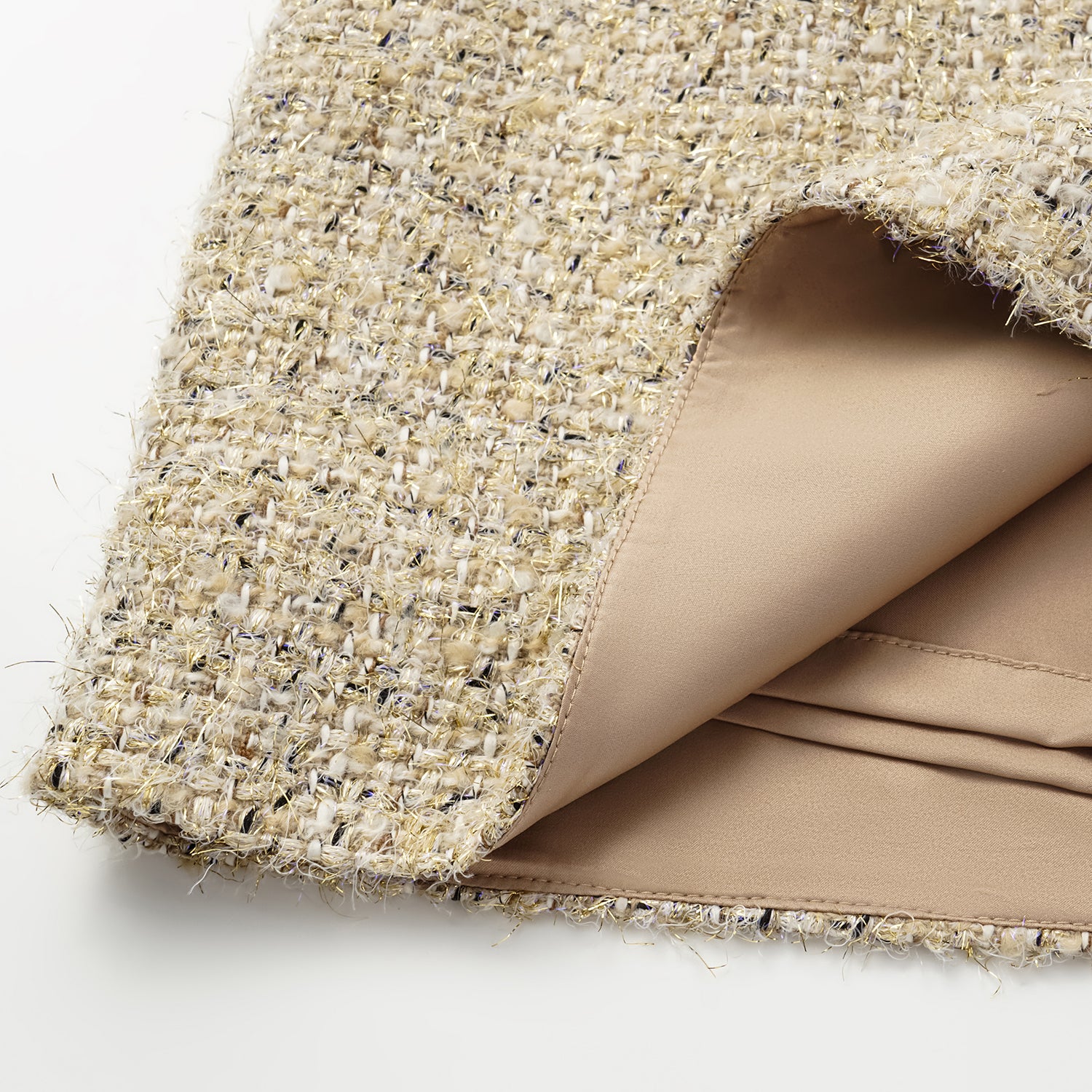 "Winter Versailles" Tweed Skirt - Purple/Gold 