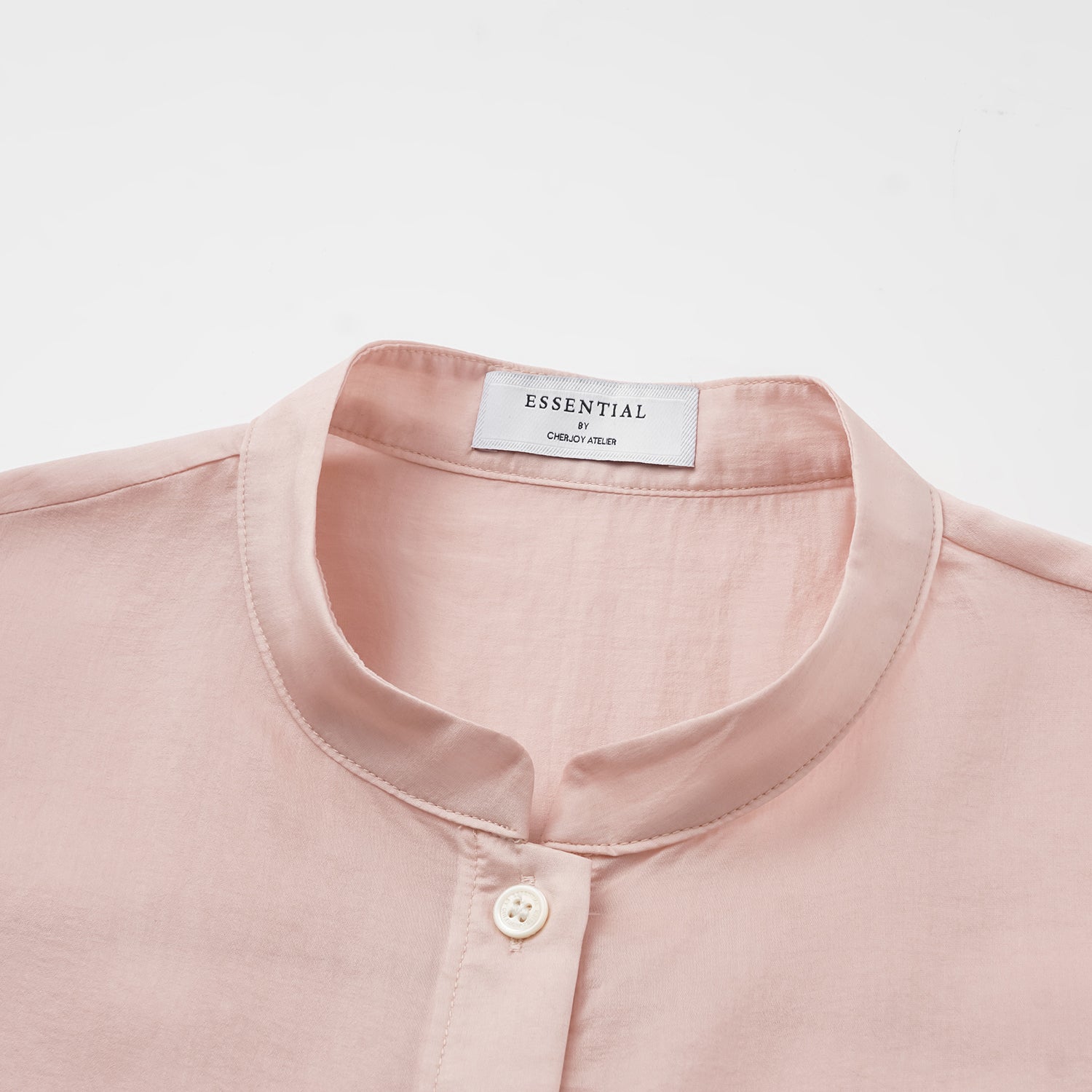 “知性時刻” 天絲緞面雪紡Oversized襯衫—薔薇粉