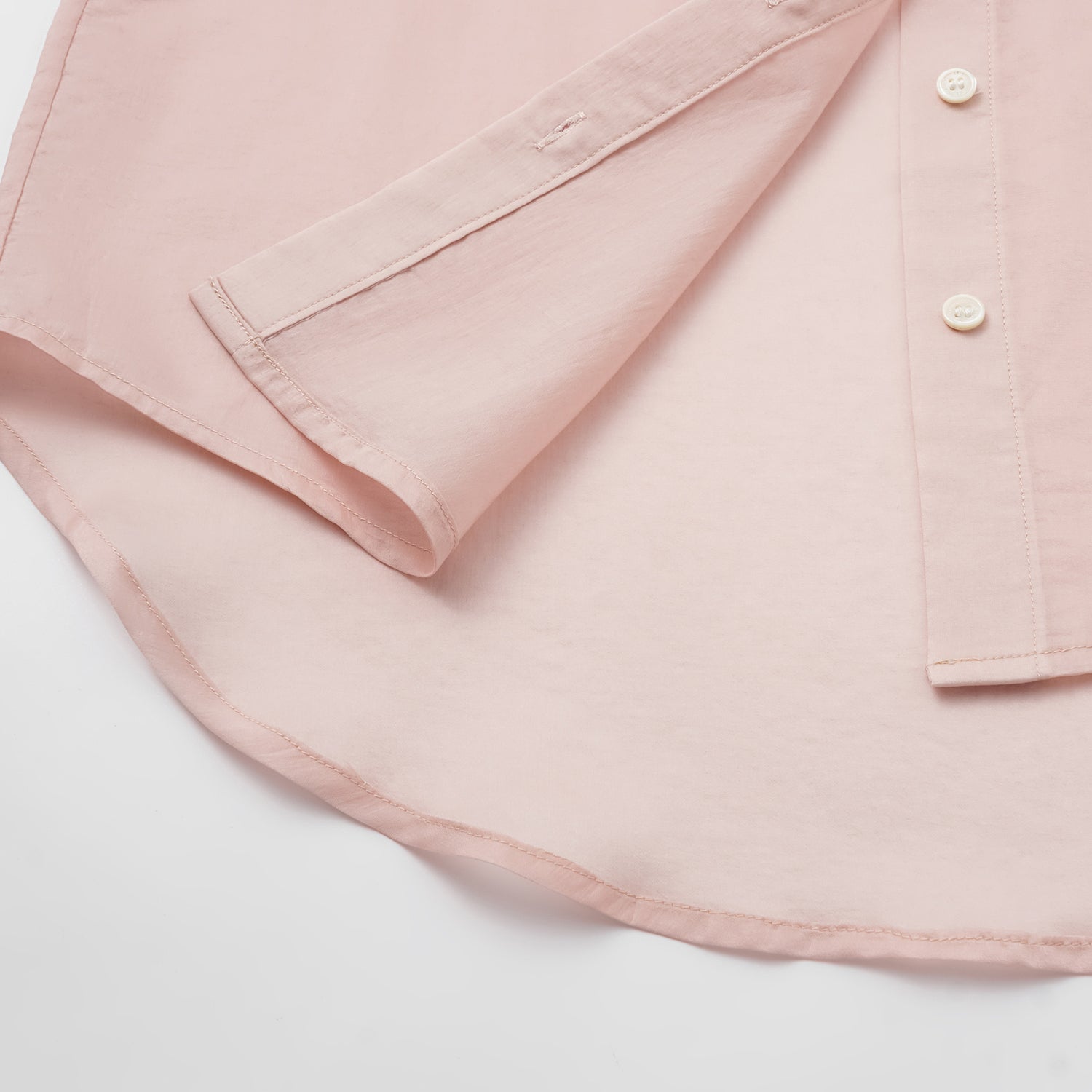 “知性時刻” 天絲緞面雪紡Oversized襯衫—薔薇粉