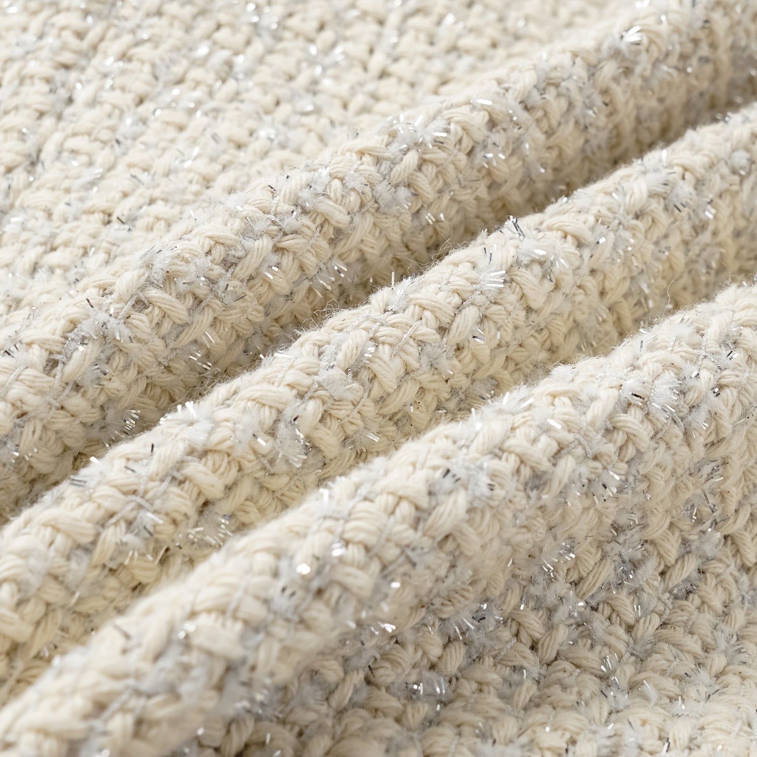 "Tokyo Hours" Tweed Cape Coat with Large Lapel - Woven White 