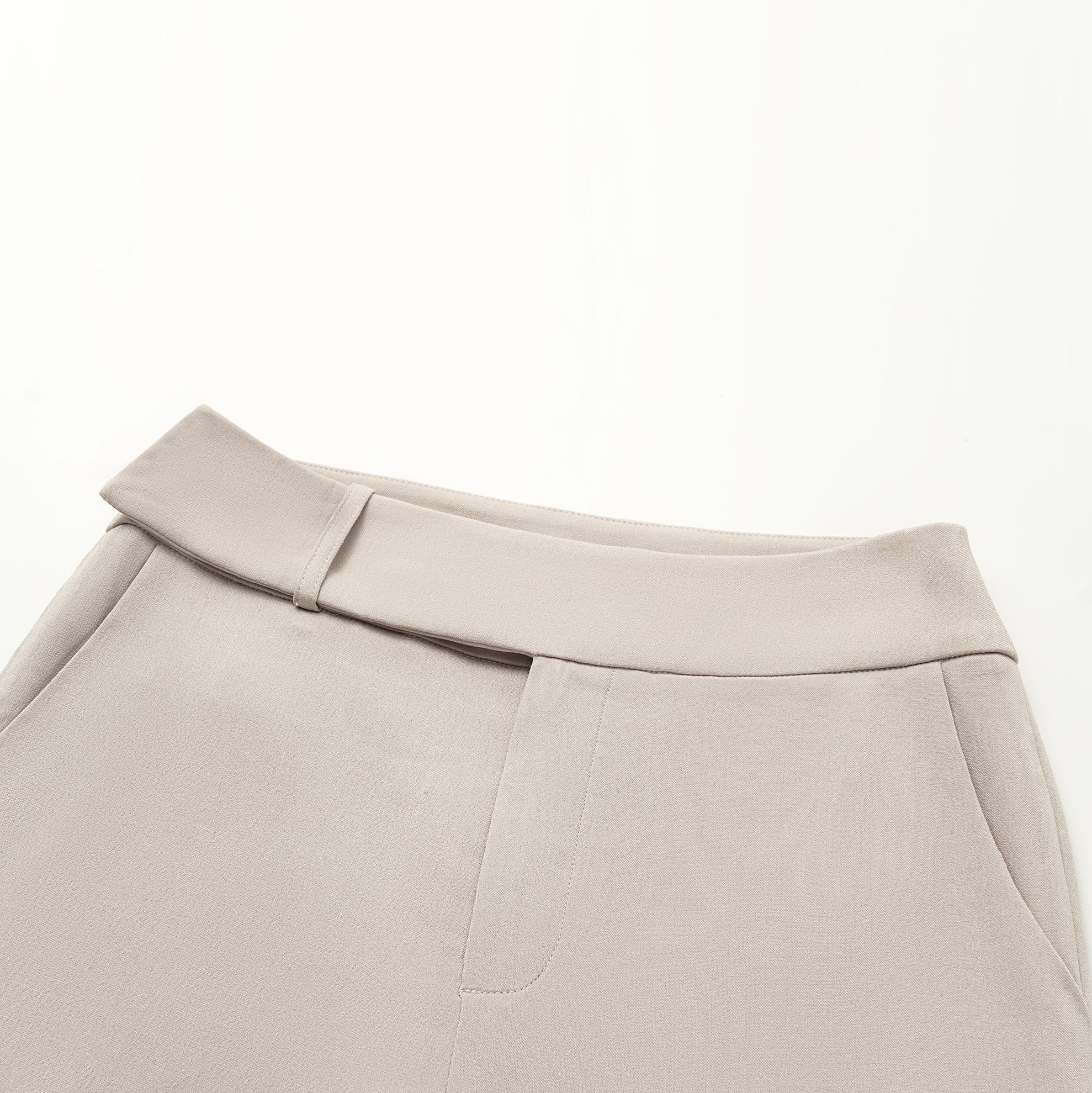 “Autumn Diary ” 韓國超彈力垂墜肌理面料腰封九分褲—灰白