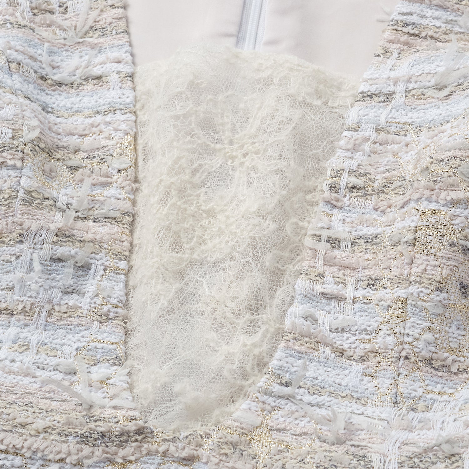 "Arcade of CherJoy Atelier." 法國夏日輕薄花呢高級訂製立體剪裁拼接修身洋裝