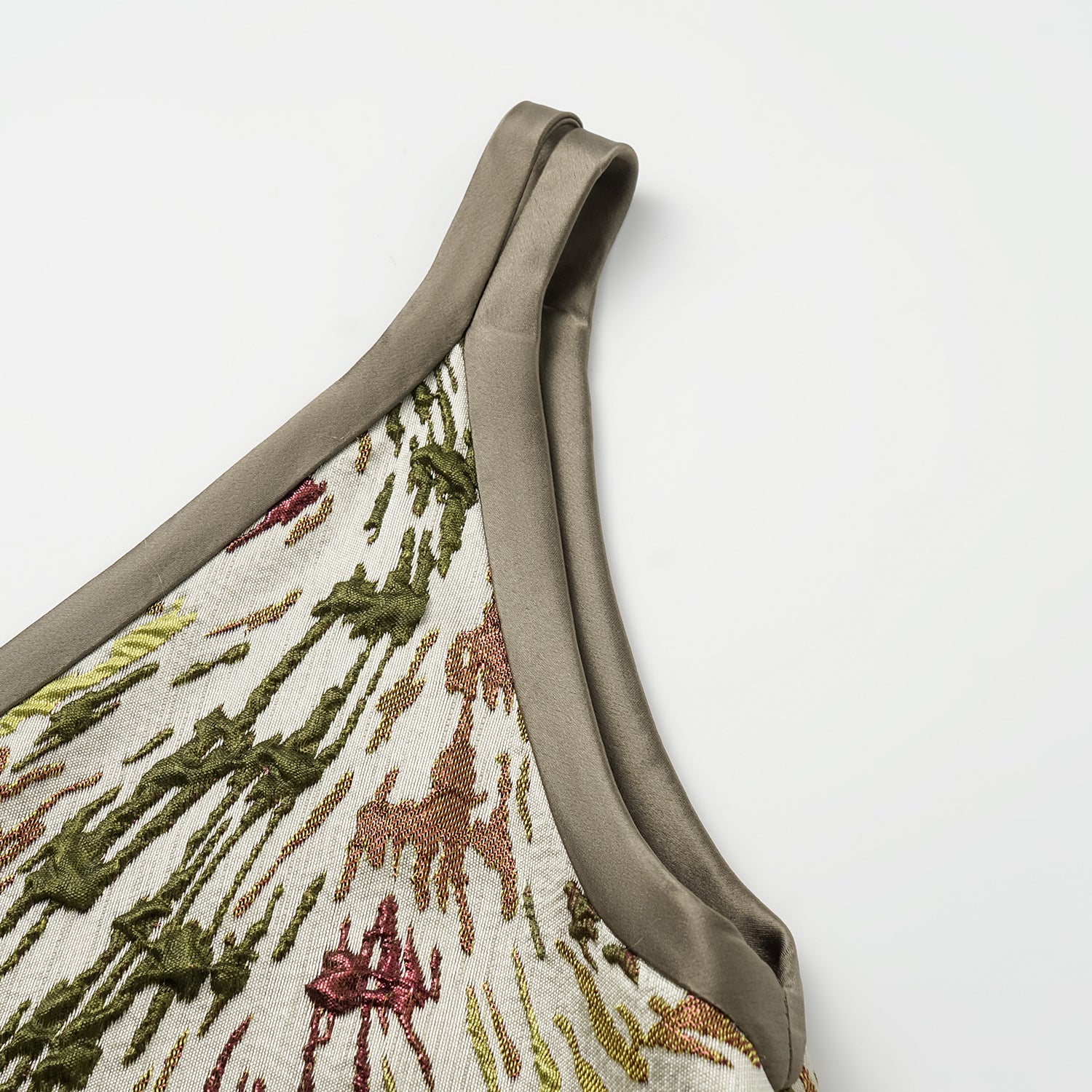 "Imperial Garden Teatime" 義大利提花輕國風拼接背心—春風綠旅