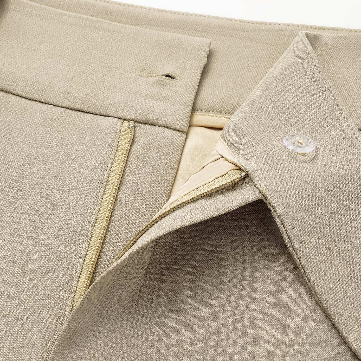 “Autumn Diary ” 韓國超彈力垂墜肌理面料腰封九分褲—卡其