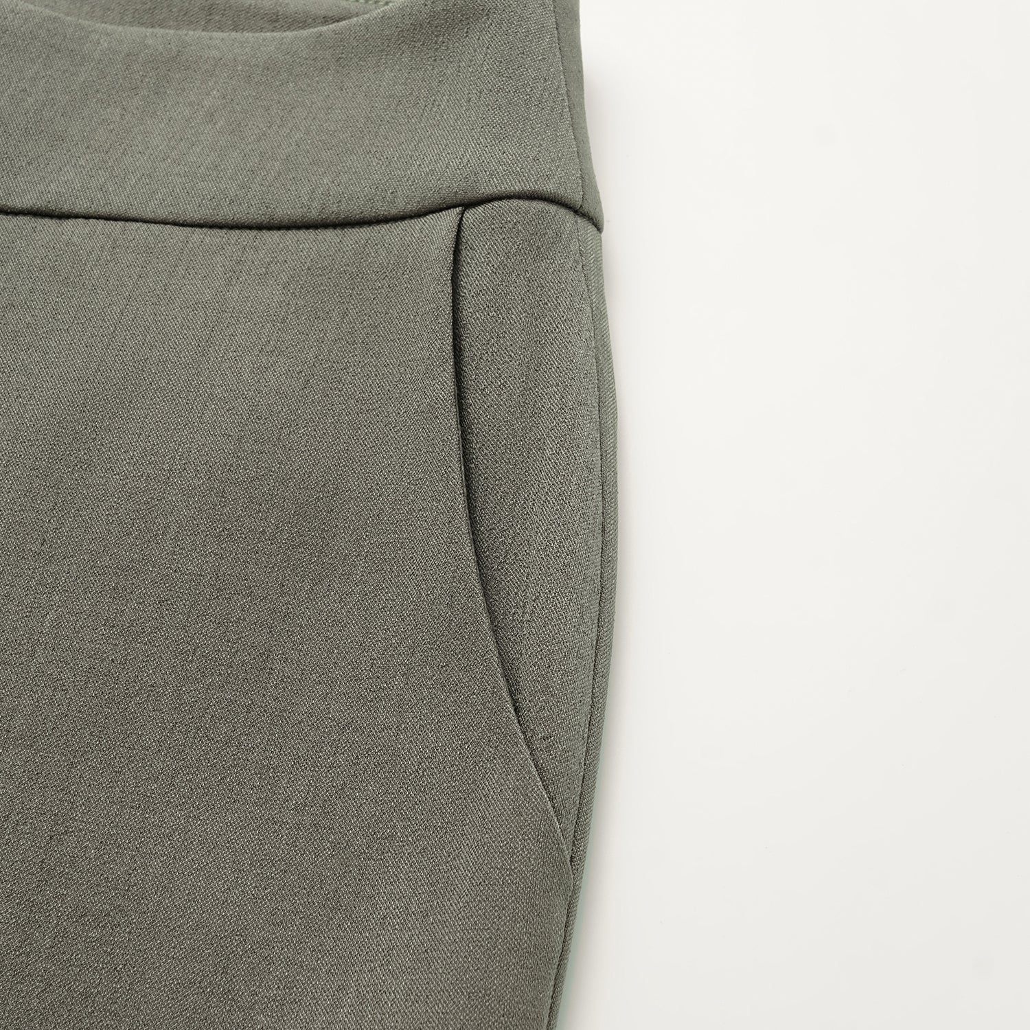 “Autumn Diary ” 韓國超彈力垂墜肌理面料腰封九分褲—灰色