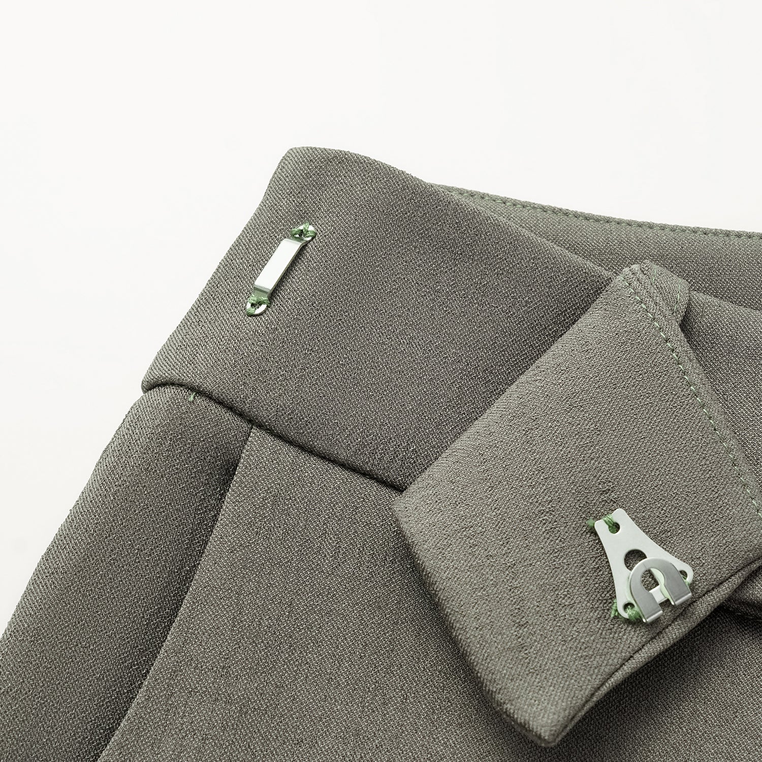 “Autumn Diary ” 韓國超彈力垂墜肌理面料腰封九分褲—灰色