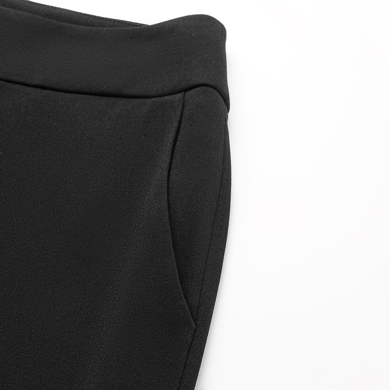 “Autumn Diary ” 韓國超彈力垂墜肌理面料腰封九分褲—黑色