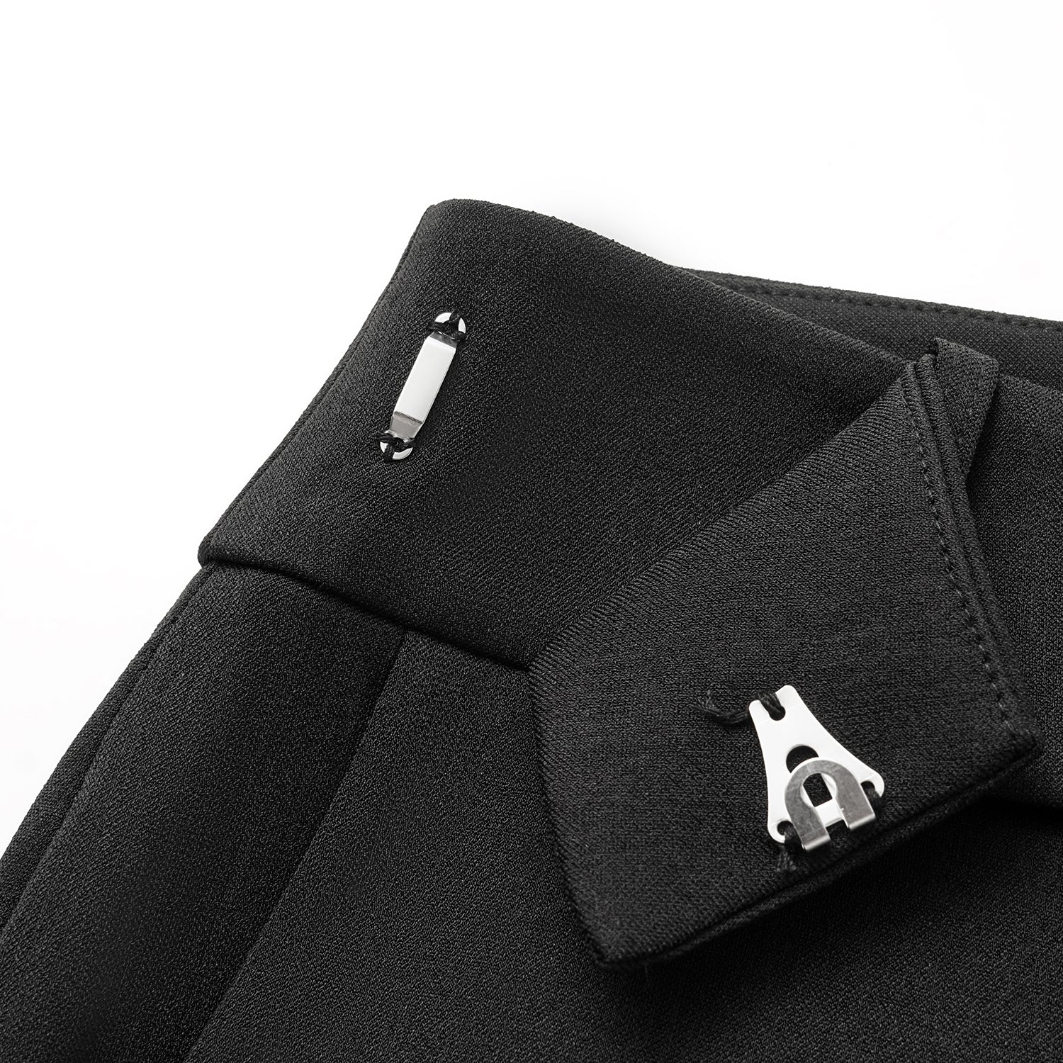 “Autumn Diary ” 韓國超彈力垂墜肌理面料腰封九分褲—黑色