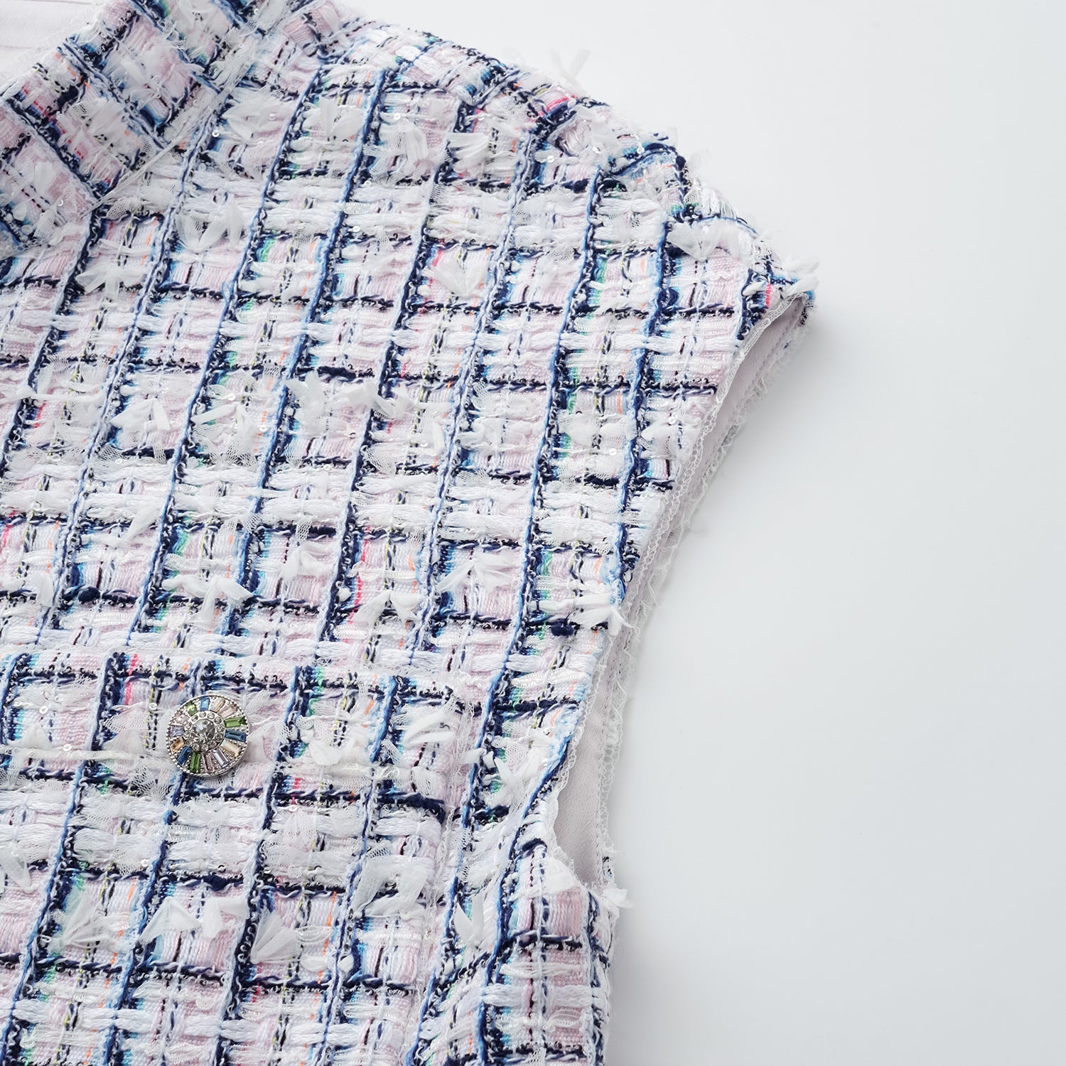 “Weekend at Monaco” 法國輕薄花呢Oversized馬甲背心—Rosewood Path藍岸薔薇