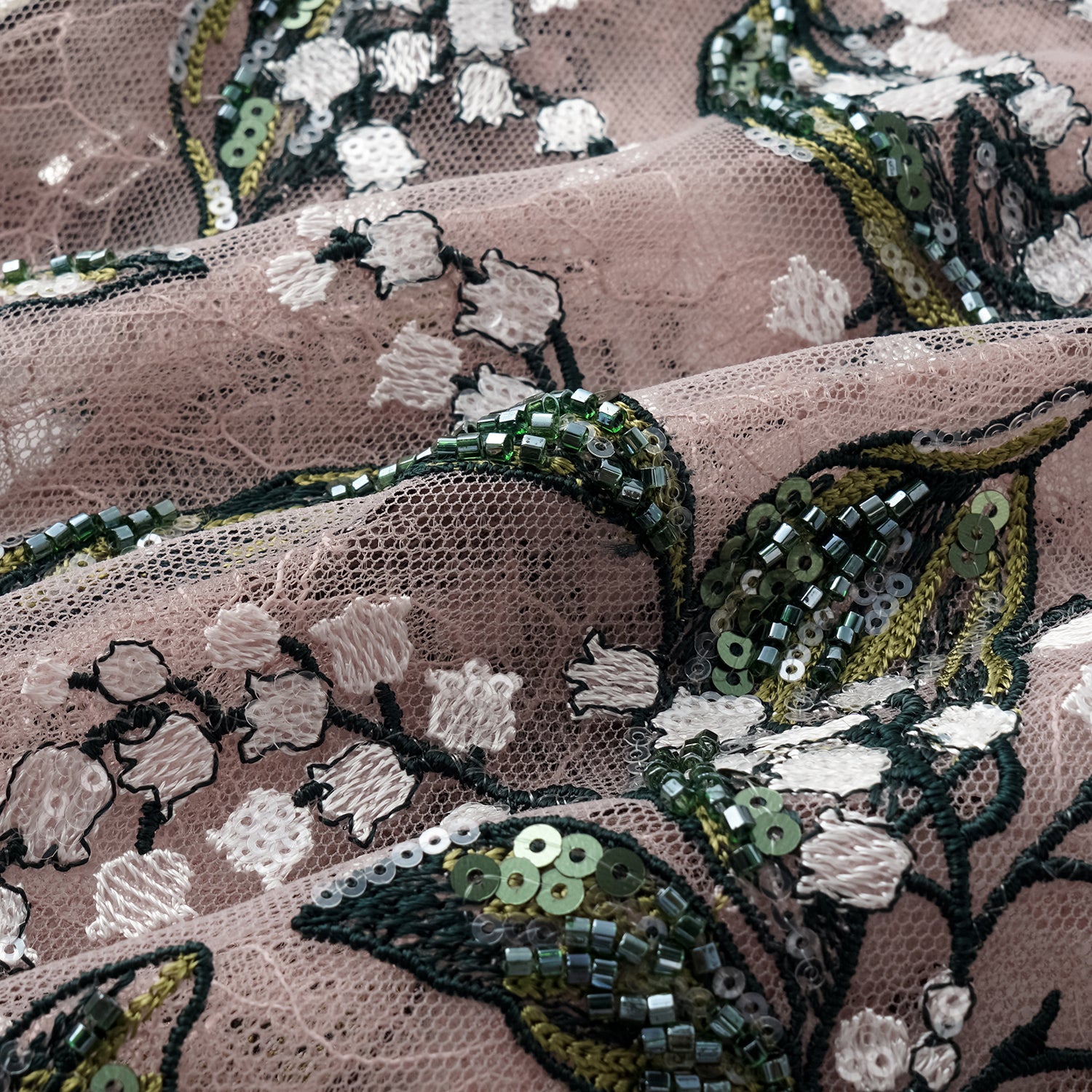 "Imperial Garden Teatime."  奢華珠繡蕾絲開衫—Jade Aroma翠影凝香