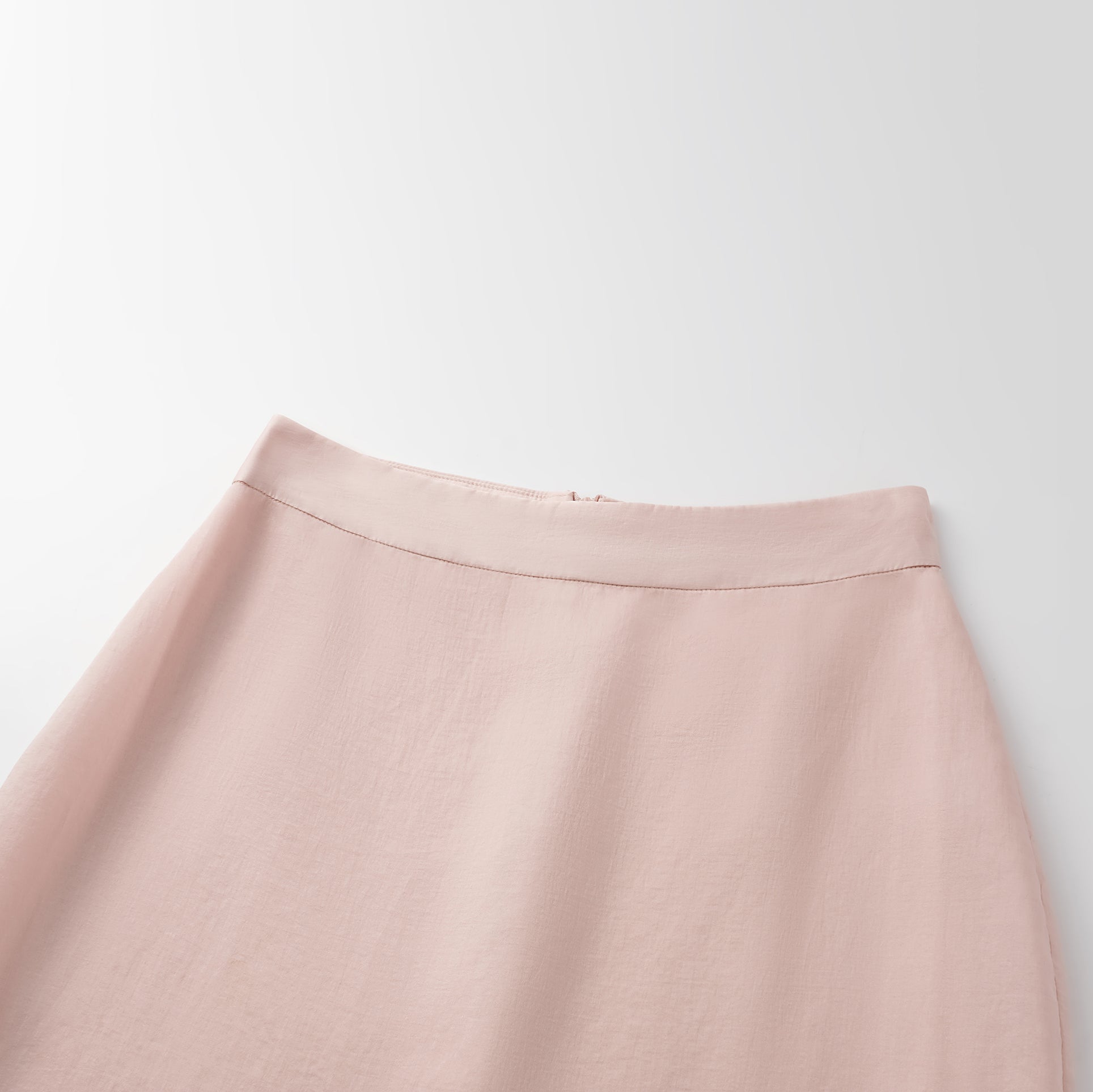 “知性時刻” 天絲緞面雪紡鉛筆裙—薔薇粉