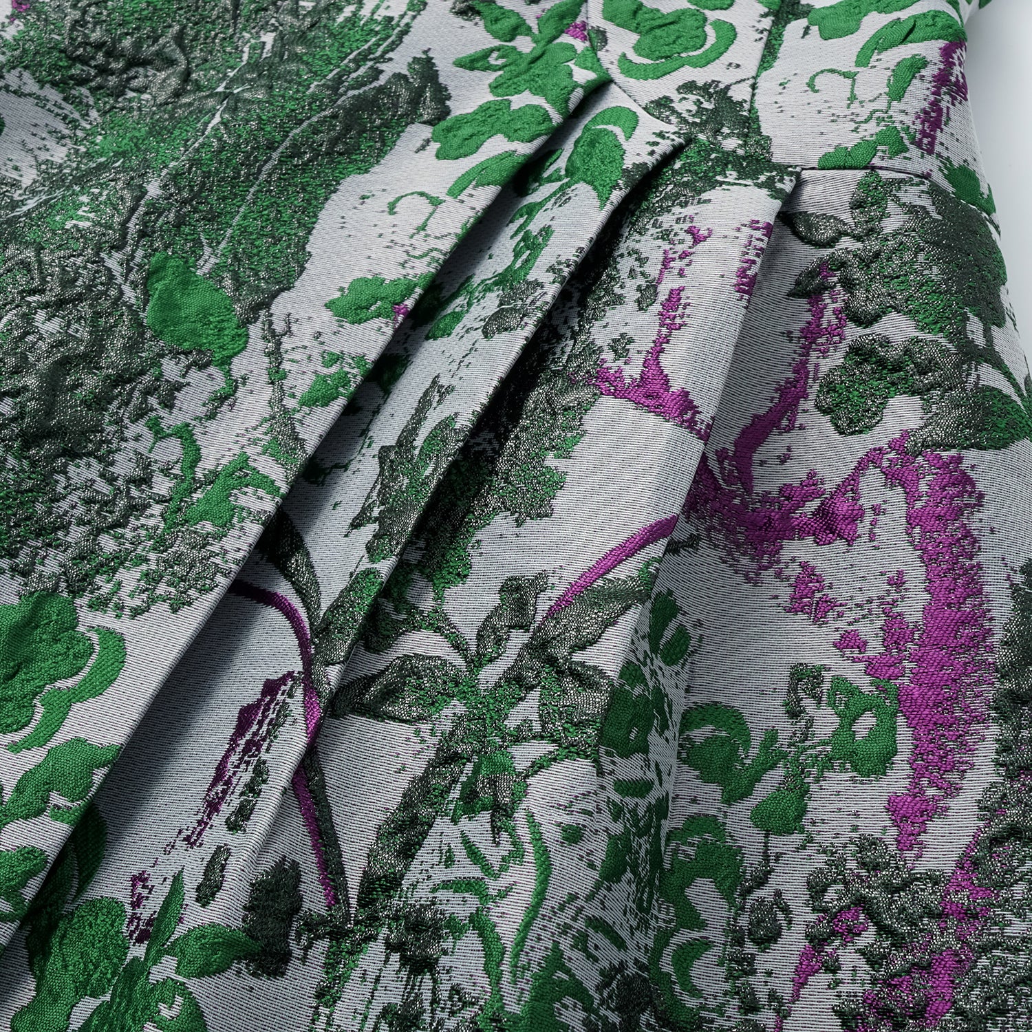 "Imperial Garden Gala" 義大利製提花面料新中式立裁輕國風長洋裝—碧影繁花