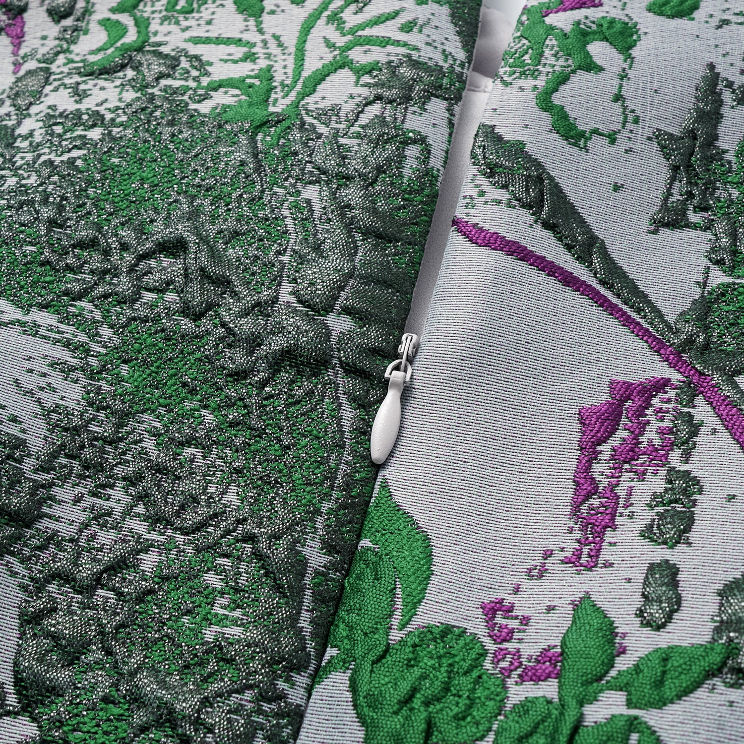 "Imperial Garden Gala" 義大利製提花面料新中式立裁輕國風長洋裝—碧影繁花