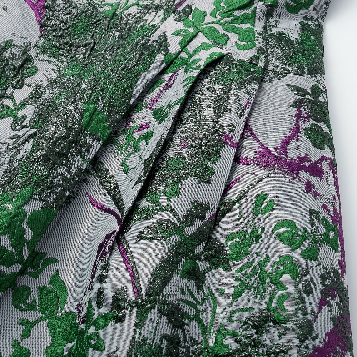 "Imperial Garden Gala" 義大利製提花面料新中式立裁輕國風短洋裝—碧影繁花