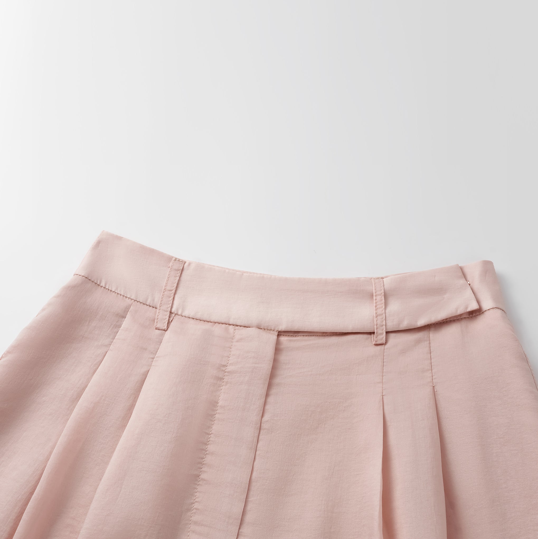 “知性時刻” 天絲緞面雪紡短褲—薔薇粉