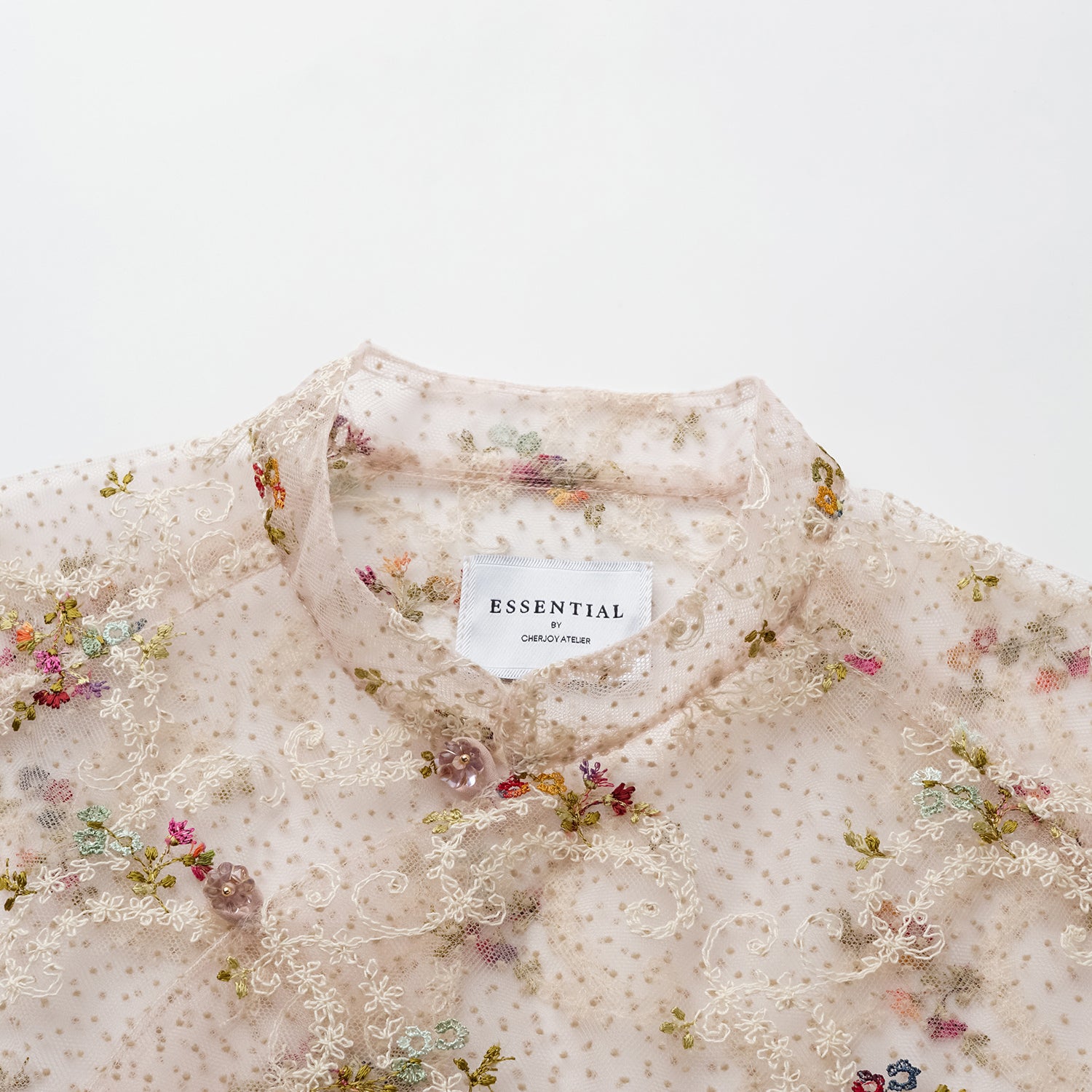 "春裳雅集"法國立體刺繡輕國風蕾絲上衣—Solstice Bloomflare夏夢煙花