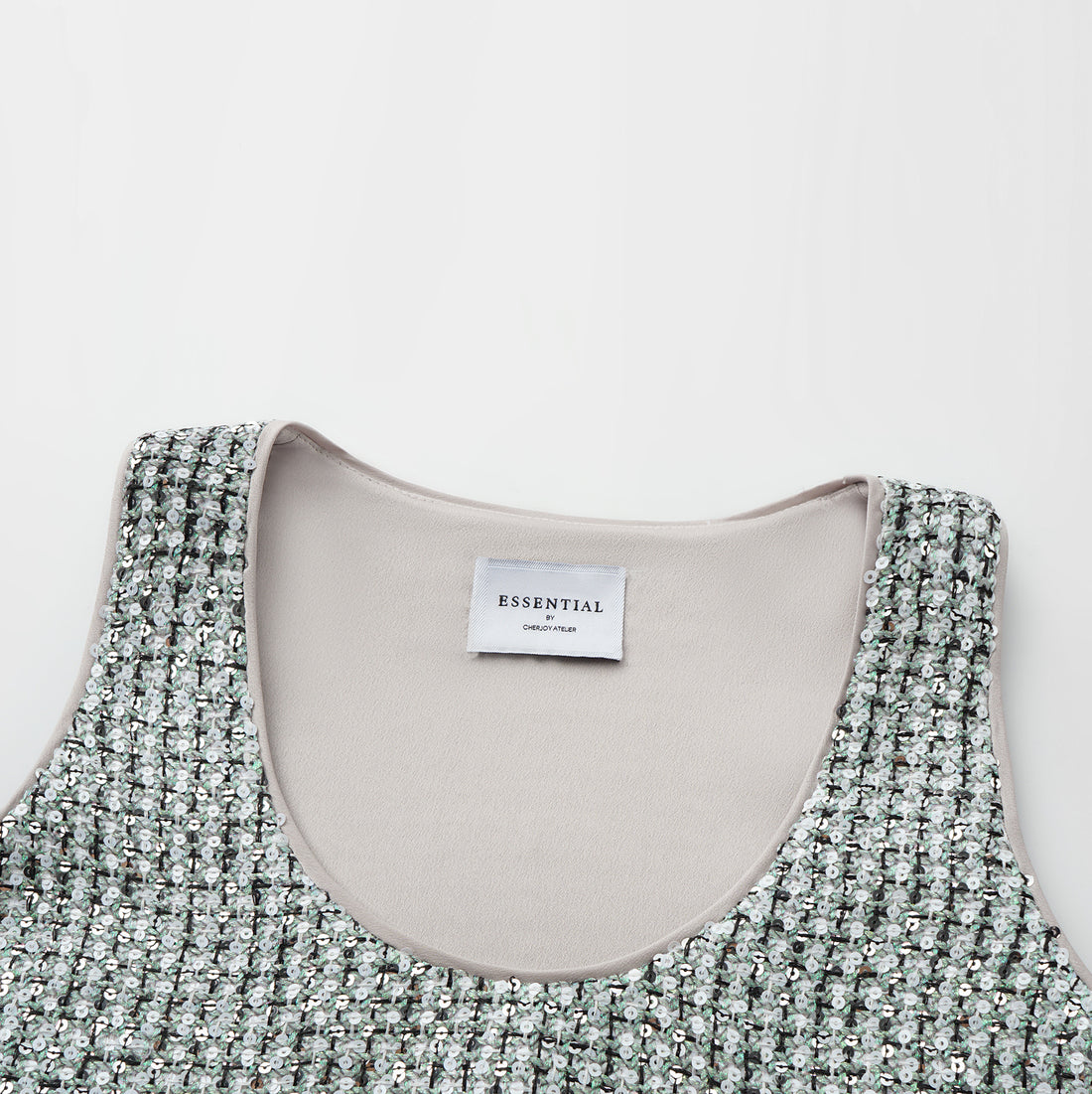 “Weekend at Monaco” 彩織亮片鑲藝花呢背心—Chartreuse Swizzle夏翠絲旋舞