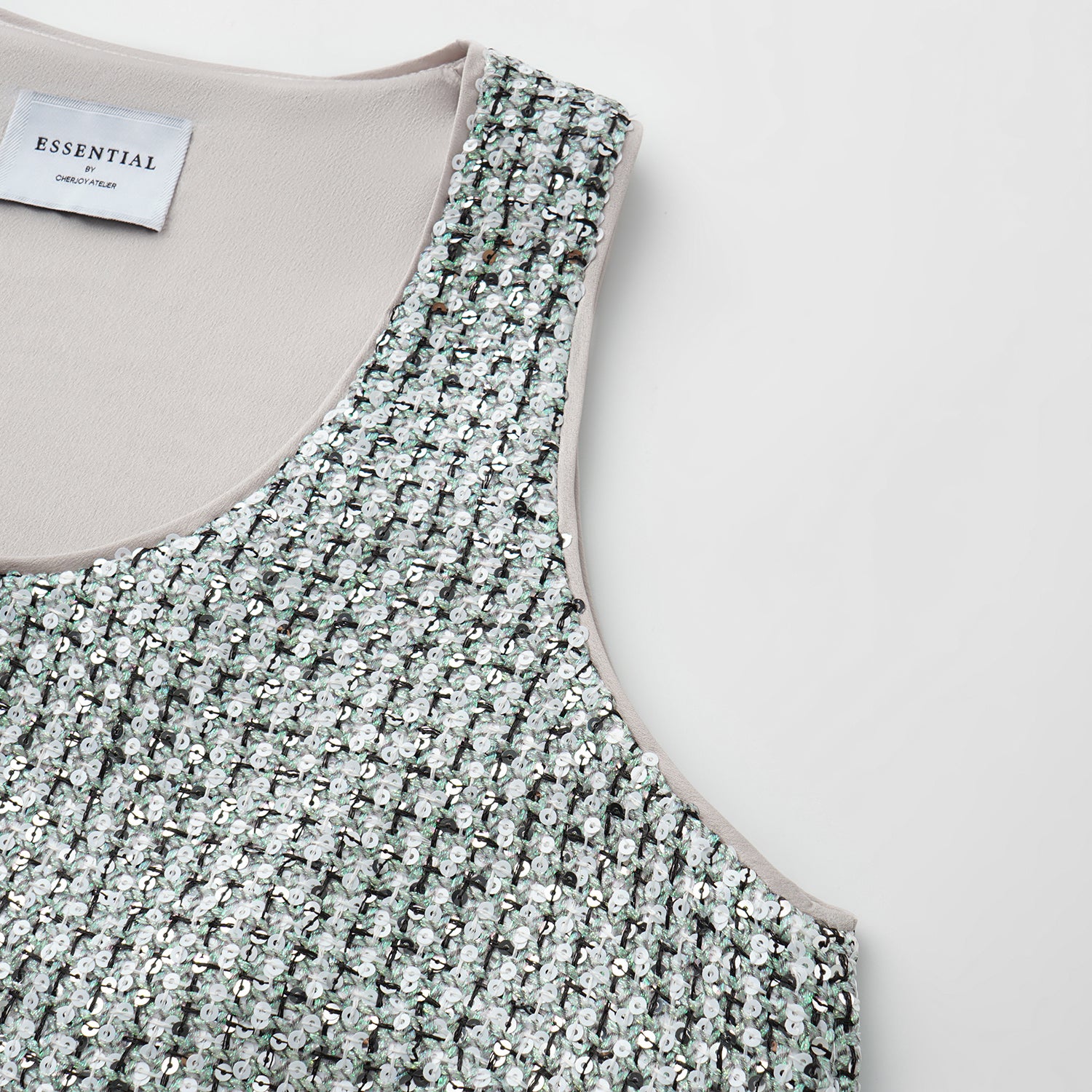 “Weekend at Monaco” 彩織亮片鑲藝花呢背心—Chartreuse Swizzle夏翠絲旋舞