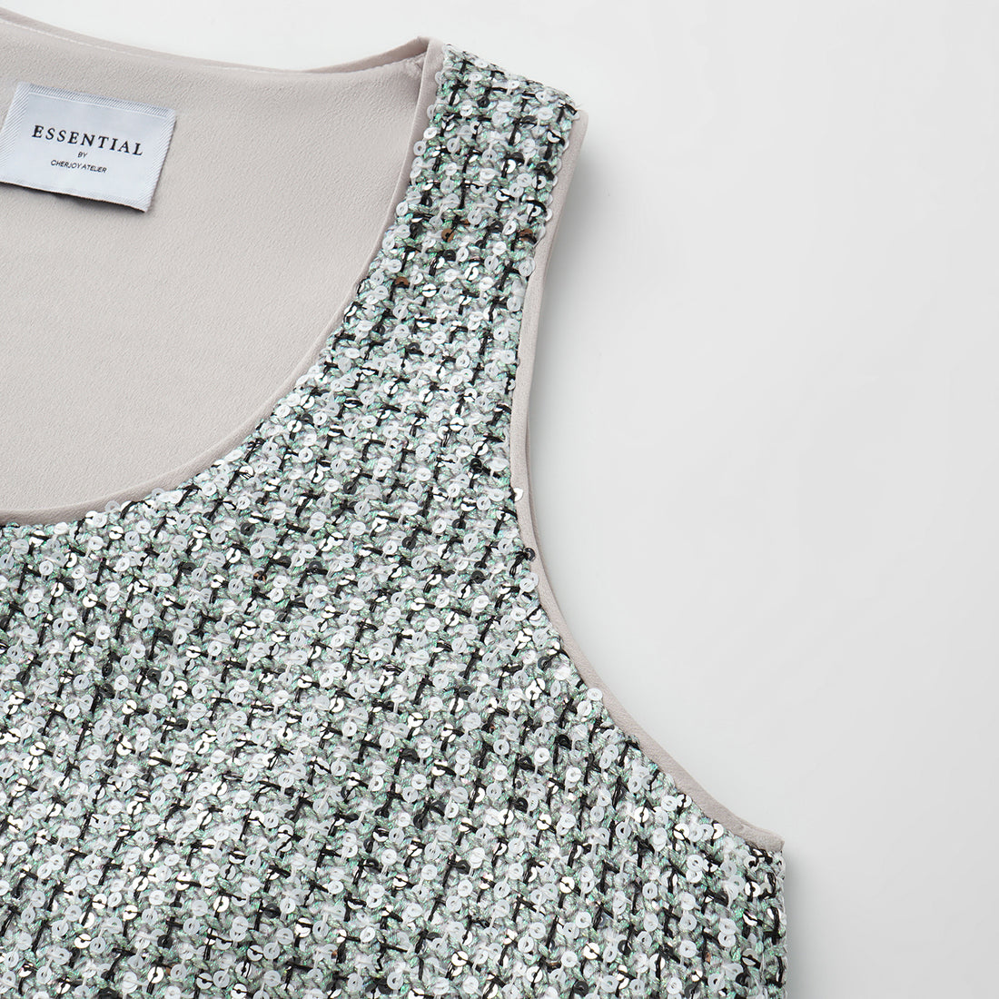 “Weekend at Monaco” 彩織亮片鑲藝花呢背心—Chartreuse Swizzle夏翠絲旋舞