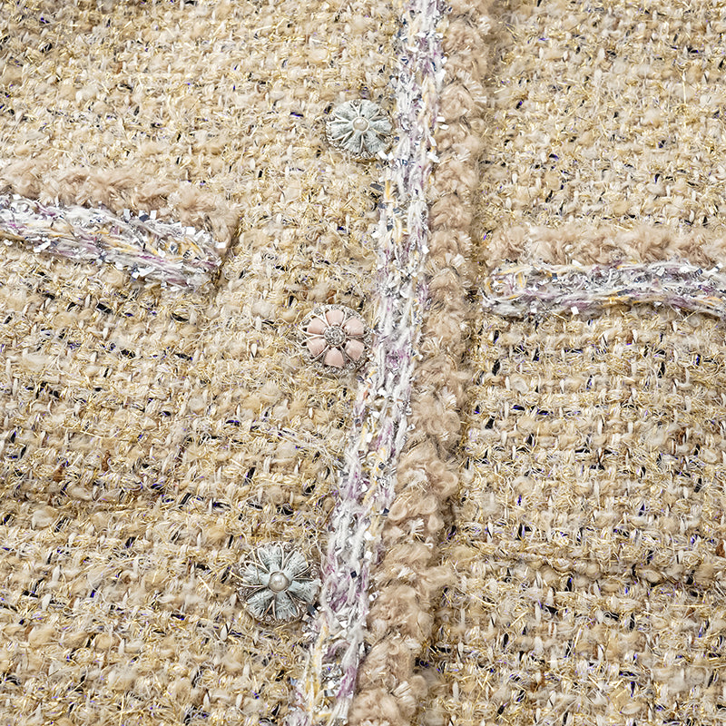 "Winter Versailles" Tweed Jacket - Purple/Gold 