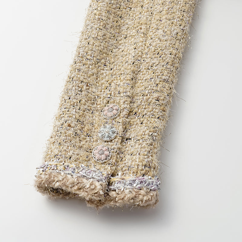 "Winter Versailles" Tweed Jacket - Purple/Gold 