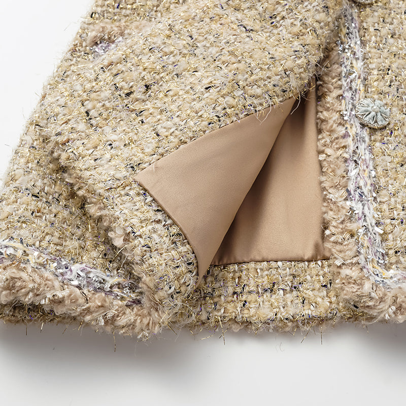 "Winter Versailles" Tweed Jacket - Purple/Gold 