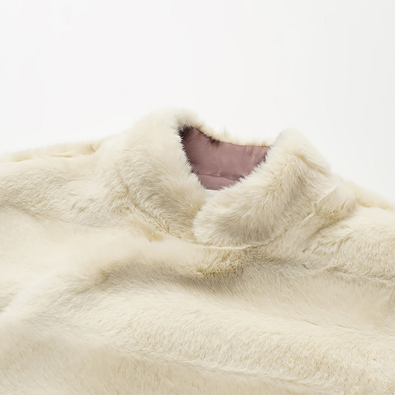 "Imperial Gala" Tech Fur Chinese Style Vest - Platinum Beige 