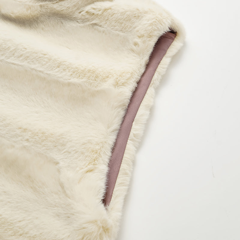 "Imperial Gala" Tech Fur Chinese Style Vest - Platinum Beige 